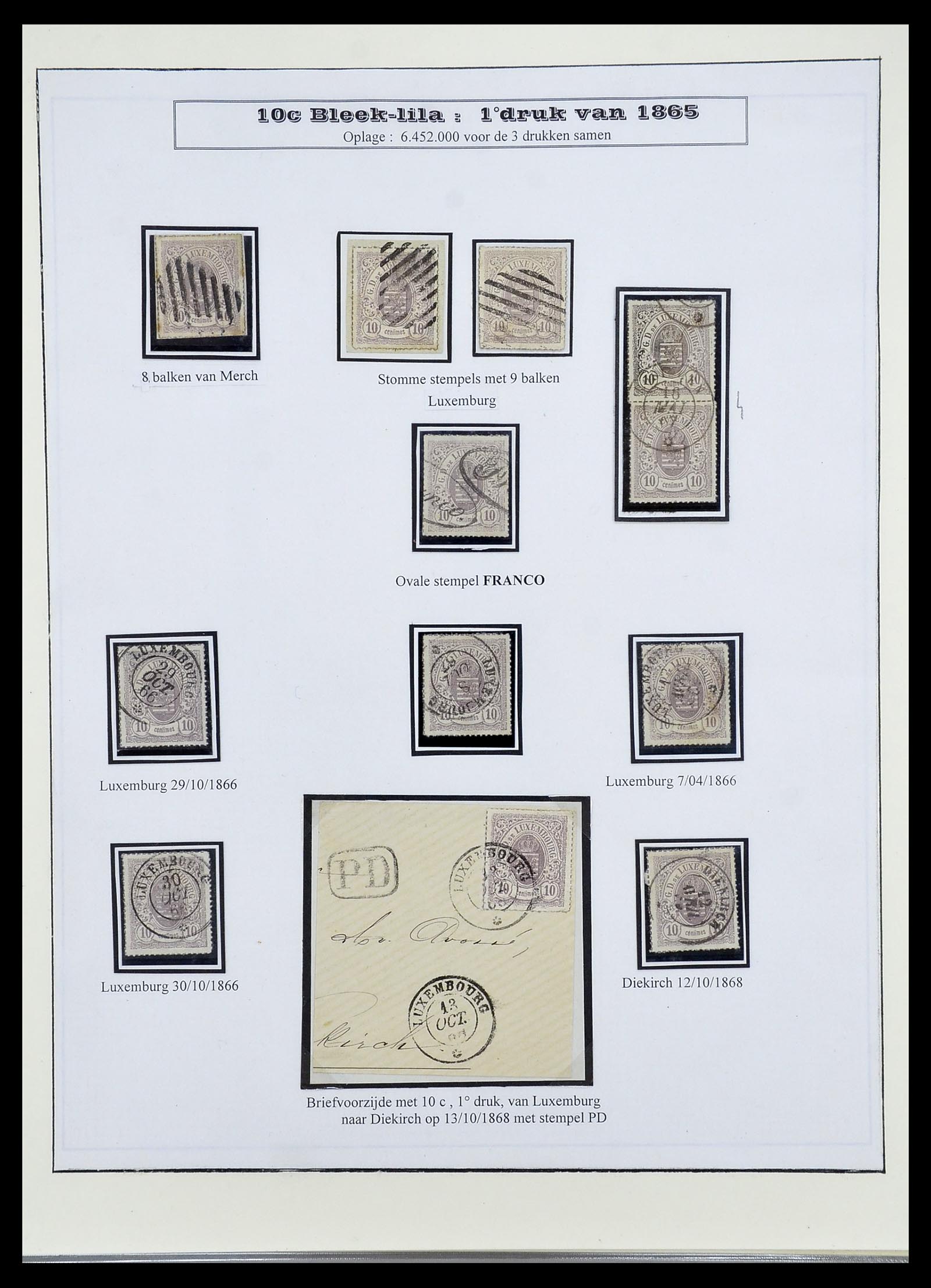 34653 008 - Postzegelverzameling 34653 Luxemburg 1859-1880.