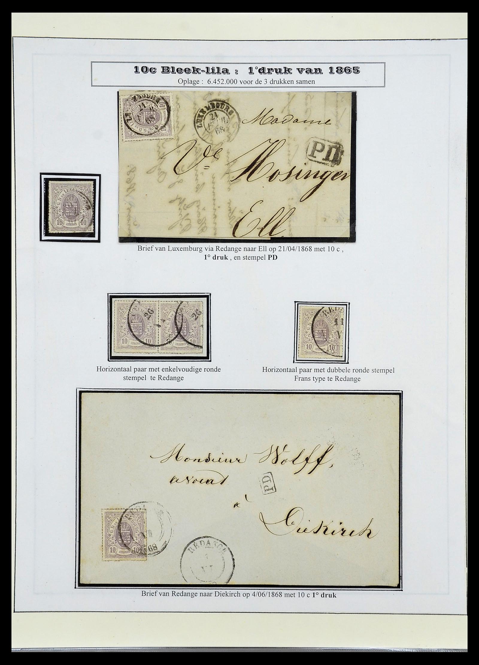 34653 009 - Postzegelverzameling 34653 Luxemburg 1859-1880.