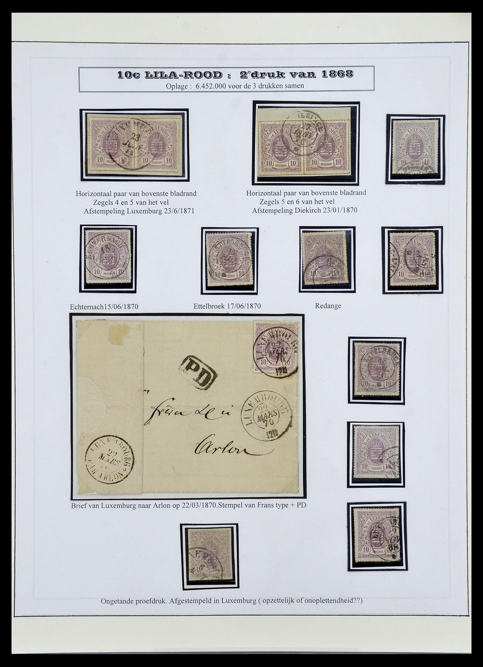 34653 010 - Postzegelverzameling 34653 Luxemburg 1859-1880.