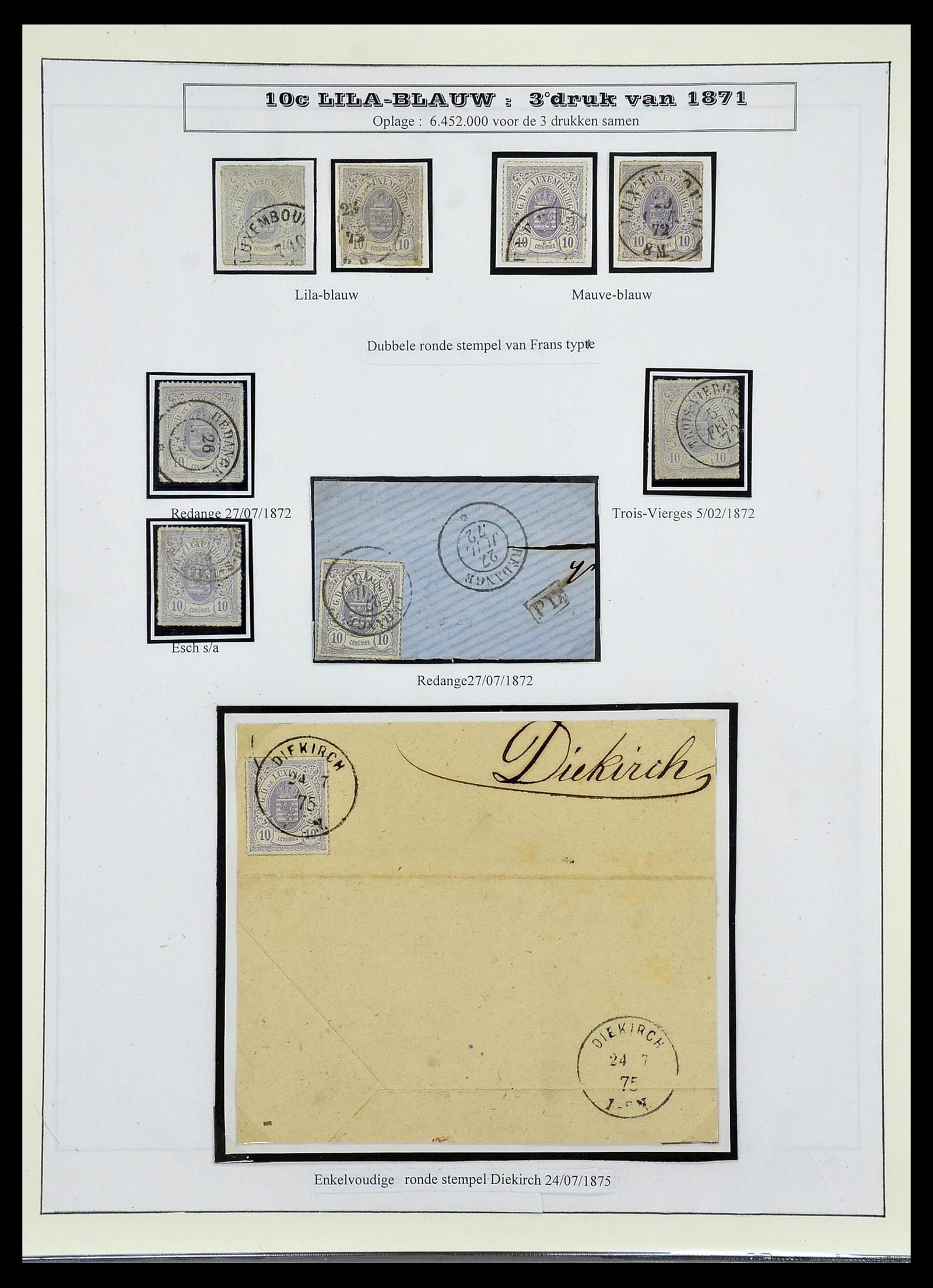 34653 011 - Postzegelverzameling 34653 Luxemburg 1859-1880.