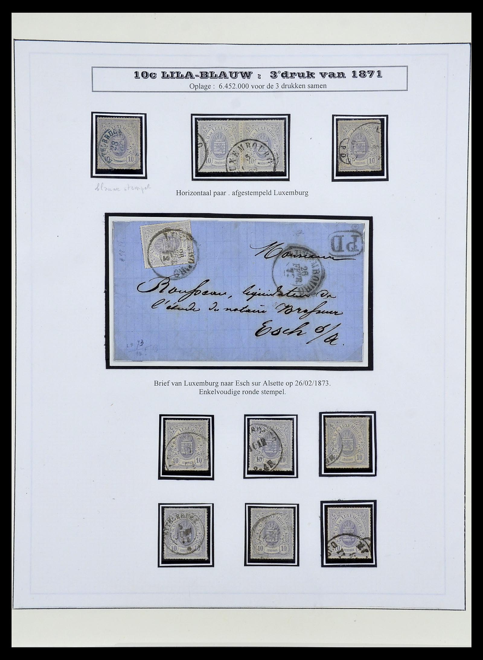 34653 012 - Postzegelverzameling 34653 Luxemburg 1859-1880.