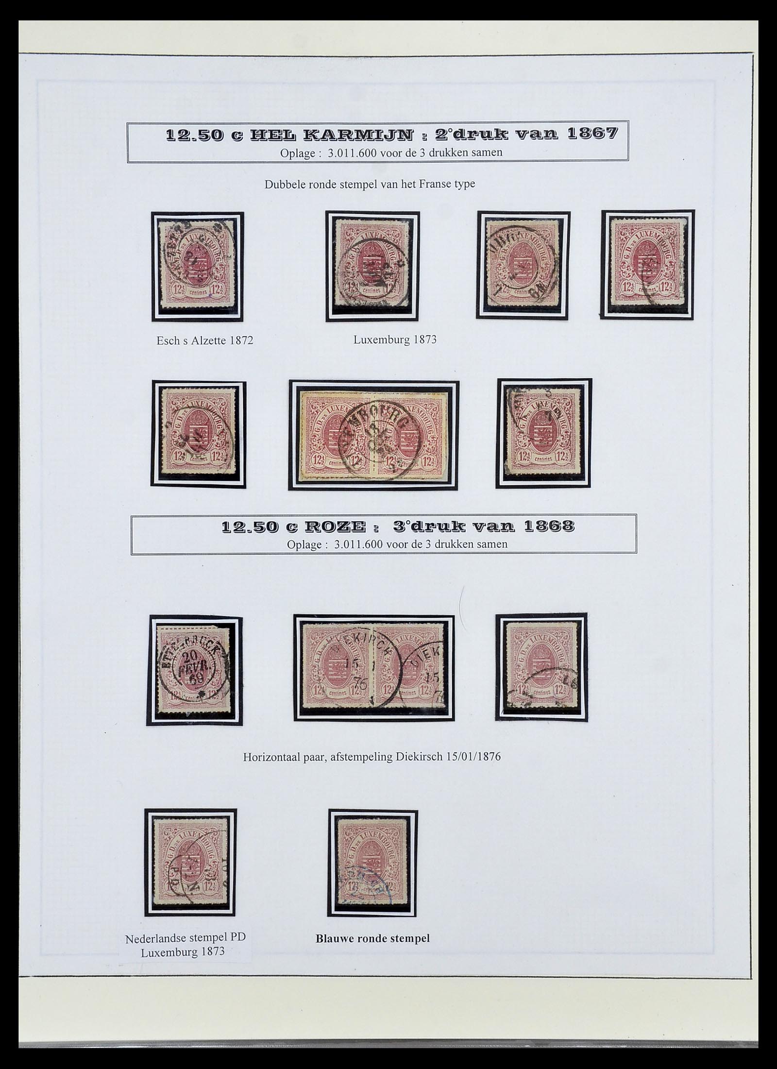 34653 014 - Postzegelverzameling 34653 Luxemburg 1859-1880.