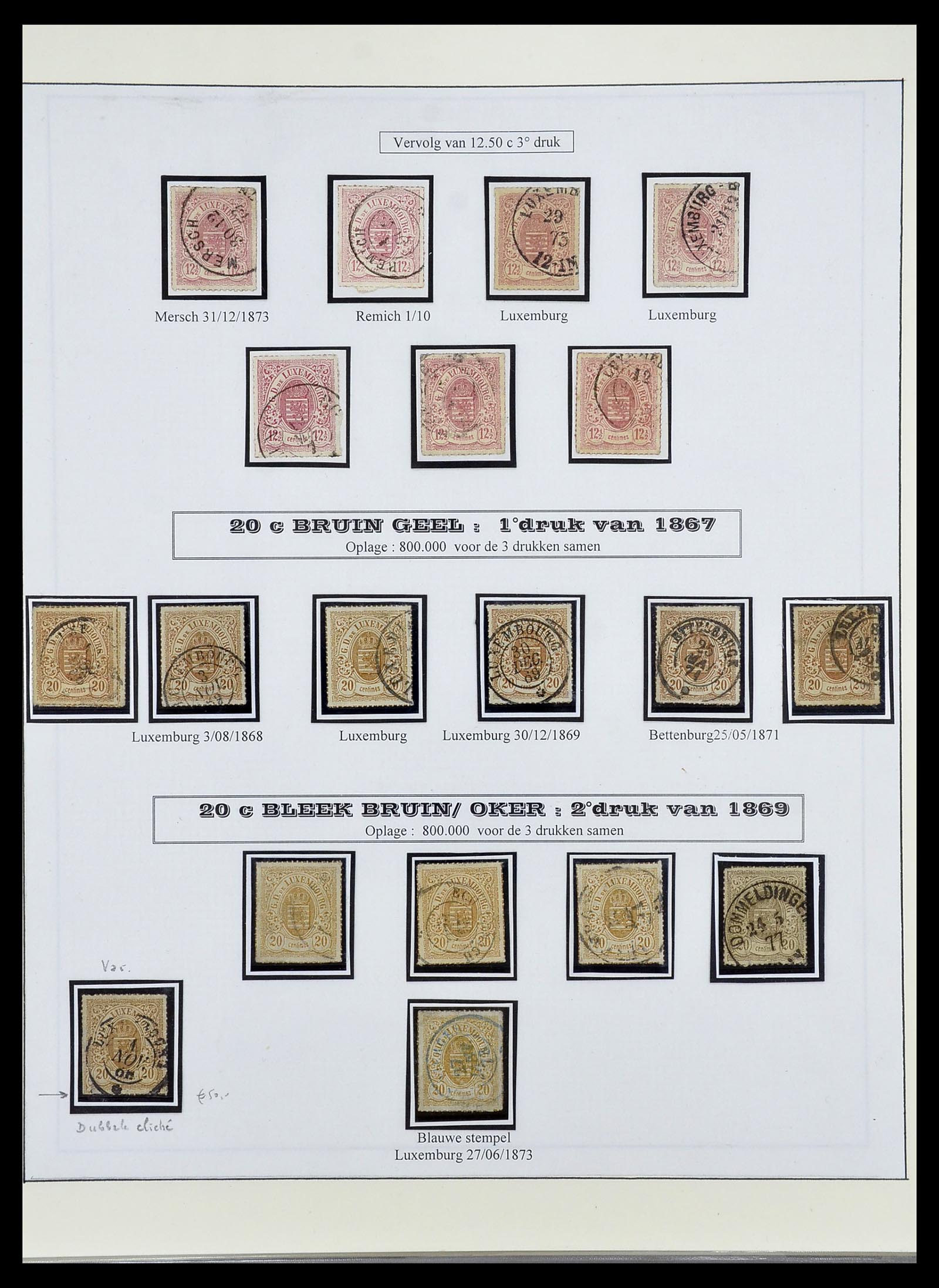 34653 015 - Postzegelverzameling 34653 Luxemburg 1859-1880.