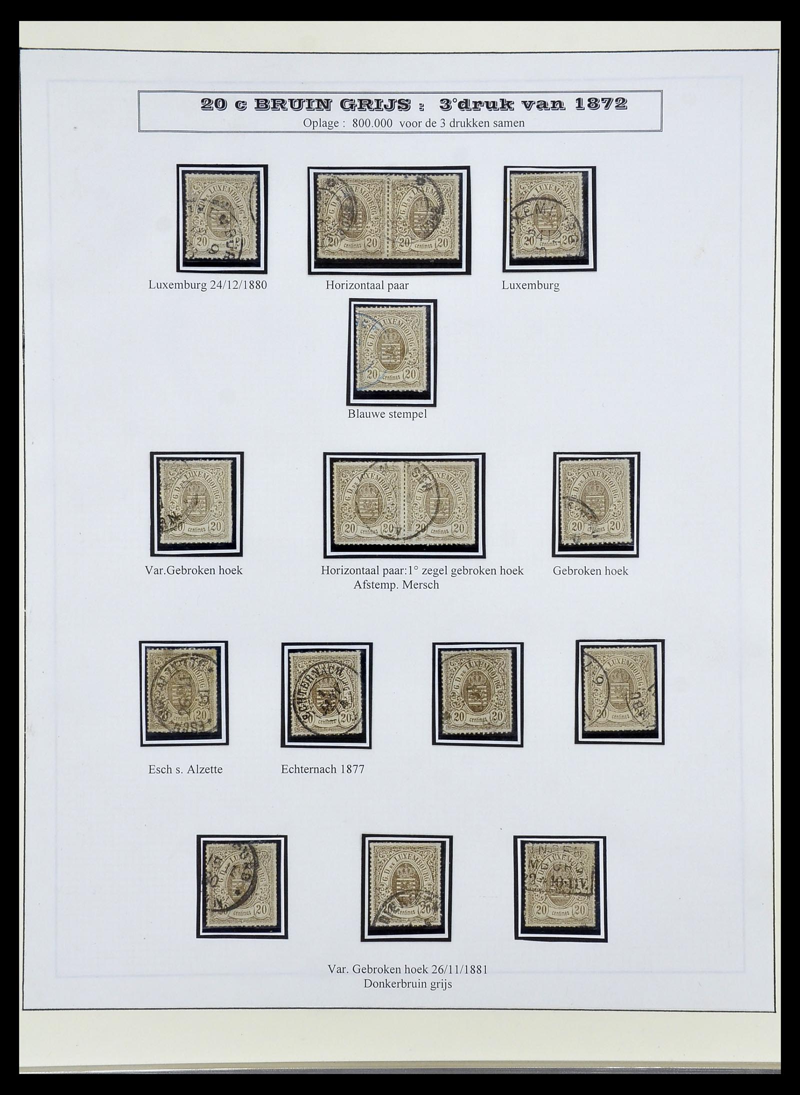 34653 016 - Postzegelverzameling 34653 Luxemburg 1859-1880.