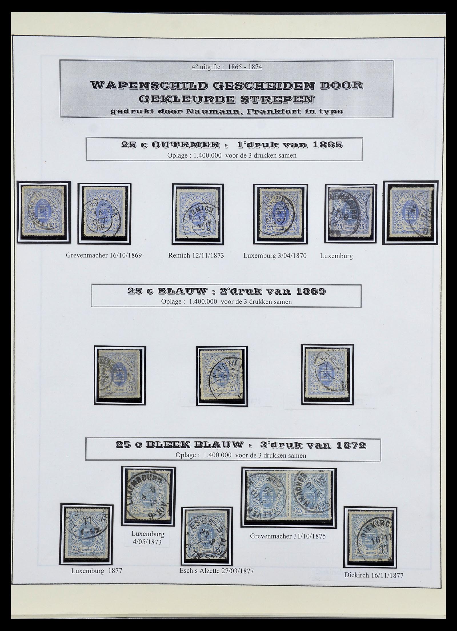 34653 017 - Postzegelverzameling 34653 Luxemburg 1859-1880.