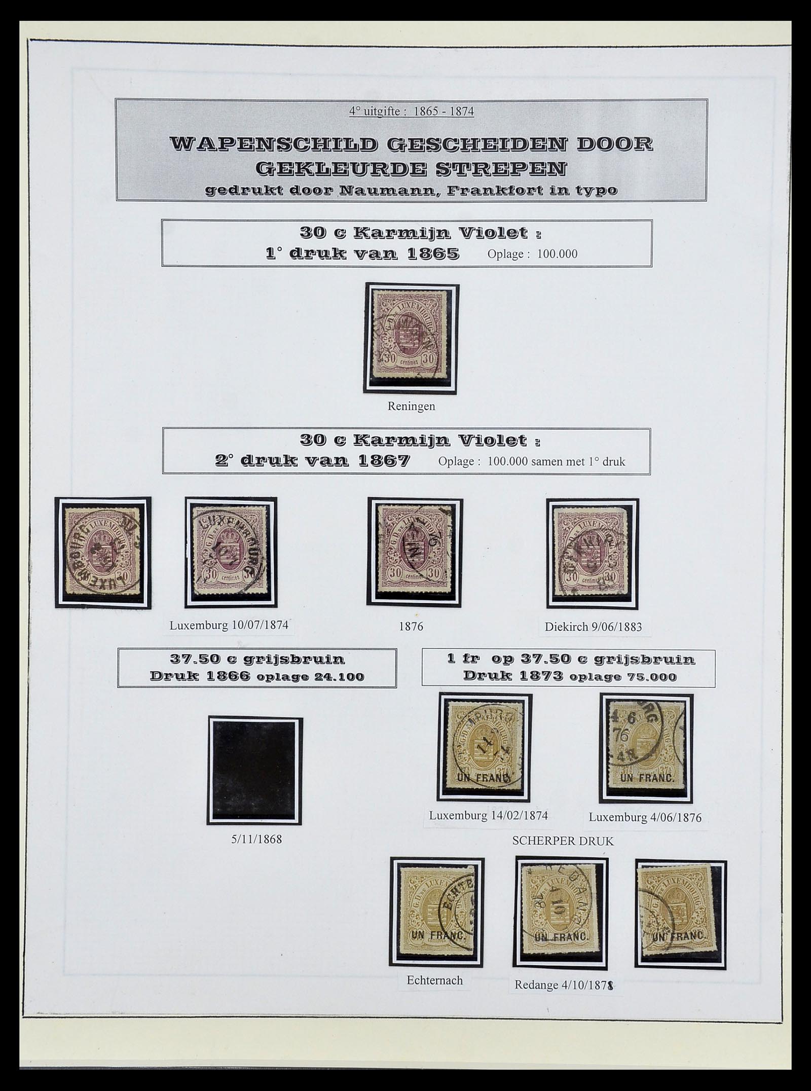 34653 018 - Postzegelverzameling 34653 Luxemburg 1859-1880.