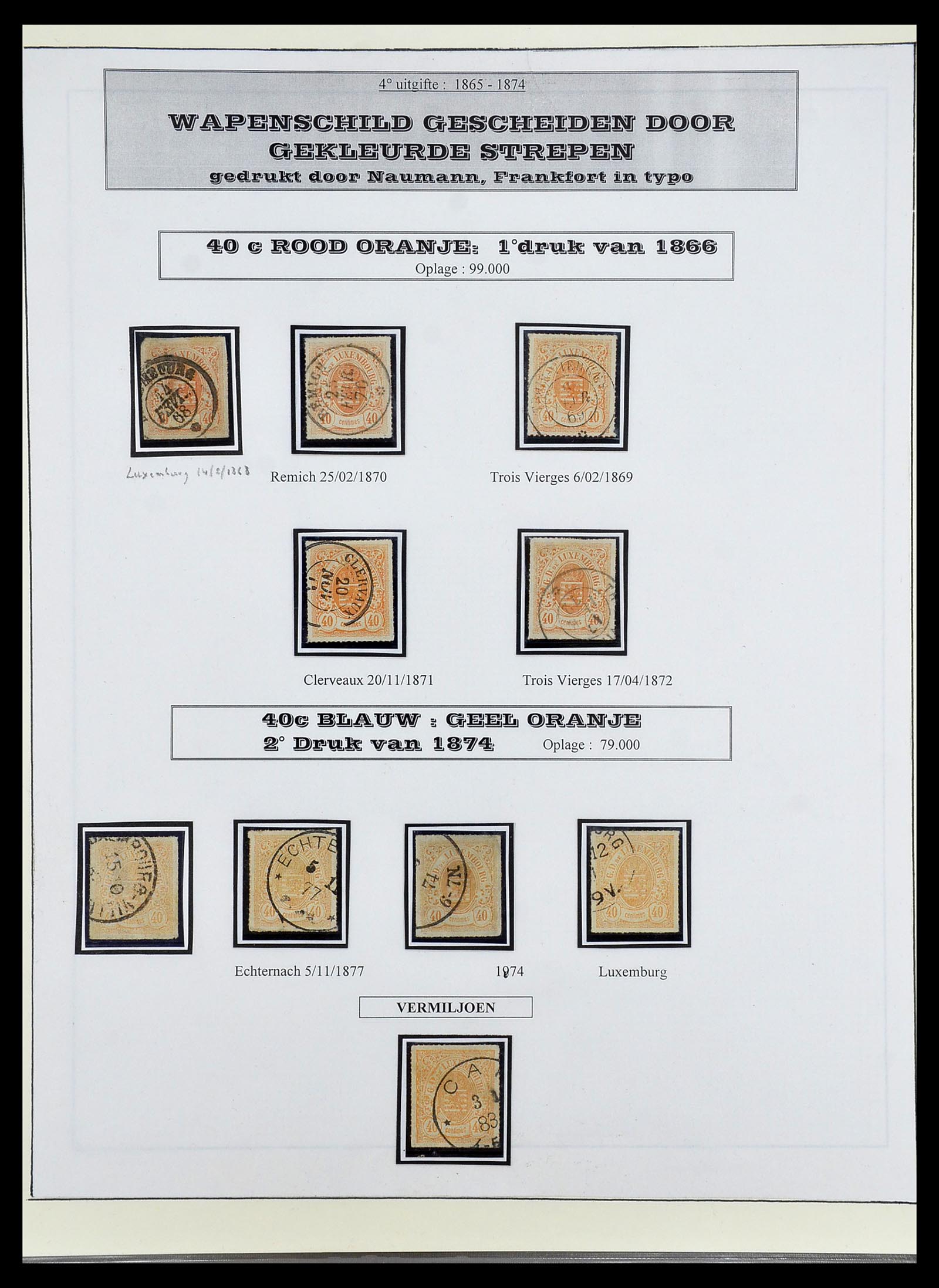34653 019 - Postzegelverzameling 34653 Luxemburg 1859-1880.
