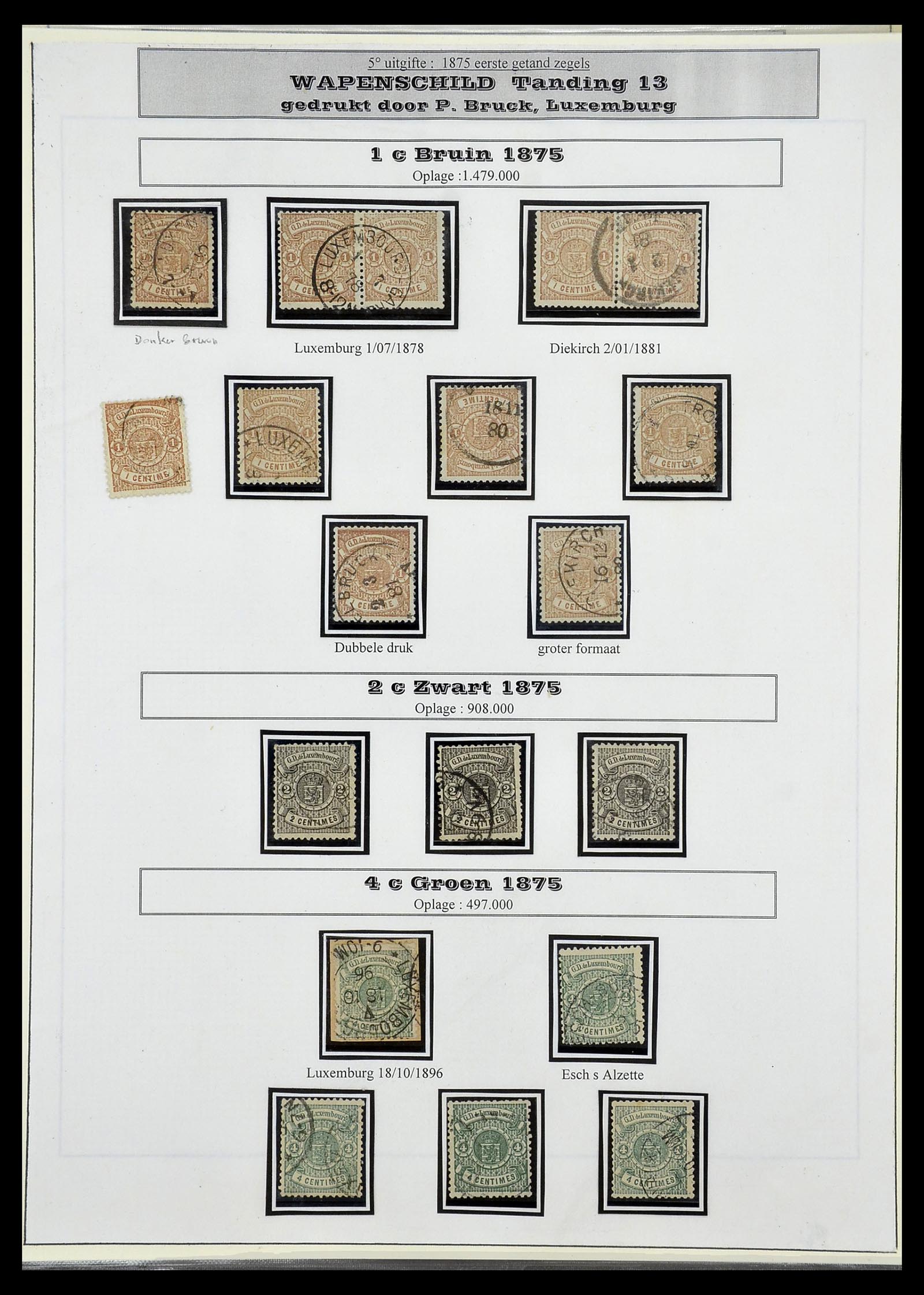 34653 020 - Postzegelverzameling 34653 Luxemburg 1859-1880.