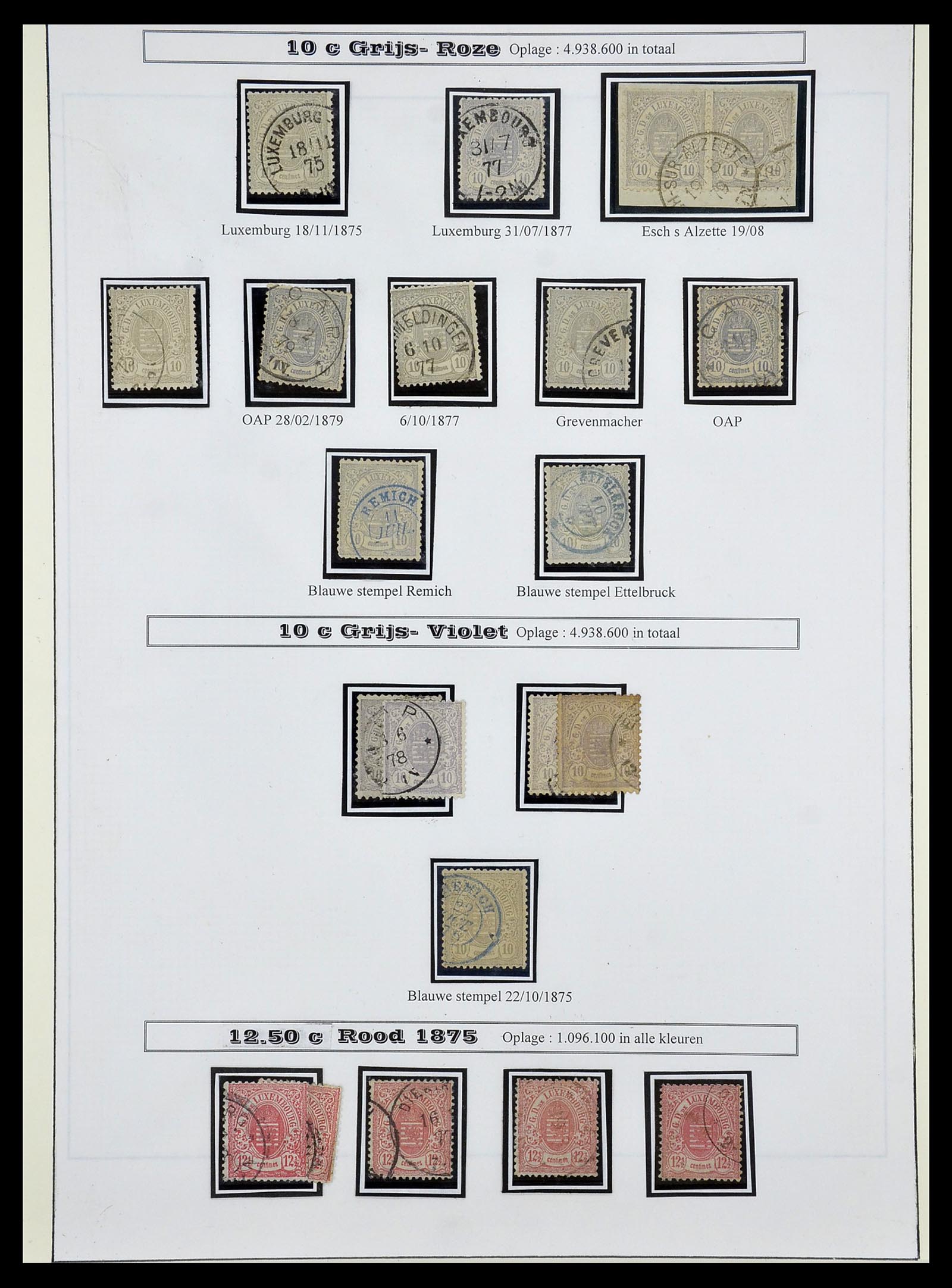 34653 022 - Postzegelverzameling 34653 Luxemburg 1859-1880.