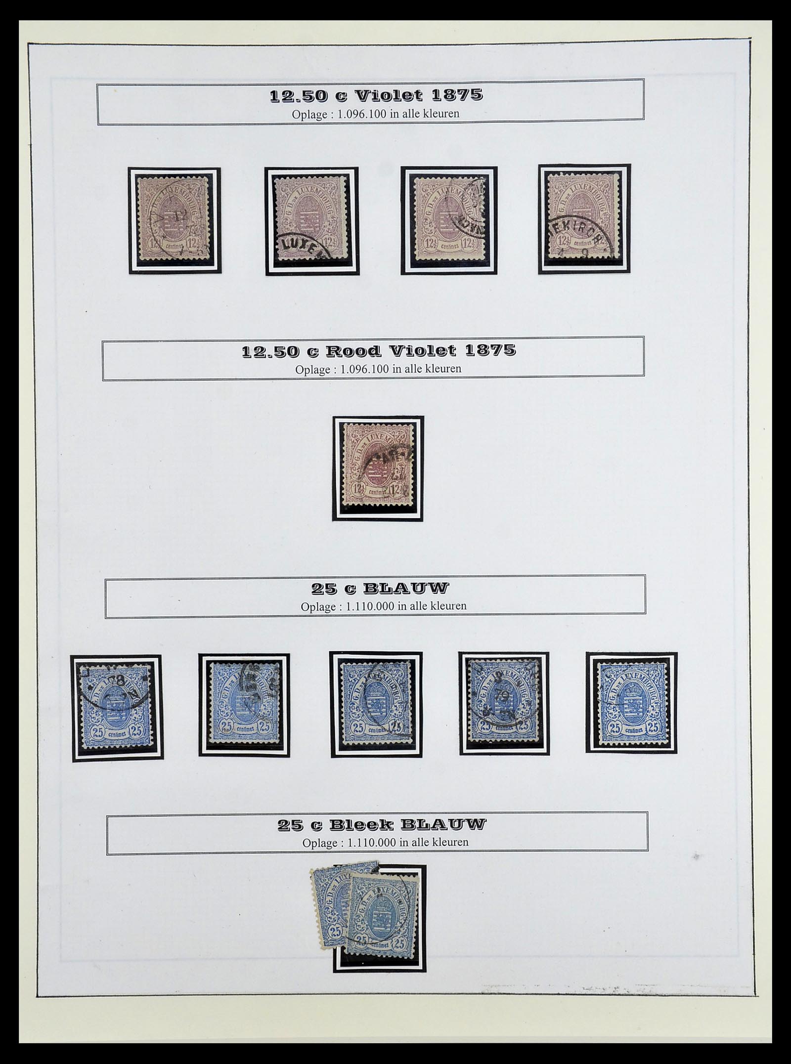 34653 023 - Postzegelverzameling 34653 Luxemburg 1859-1880.