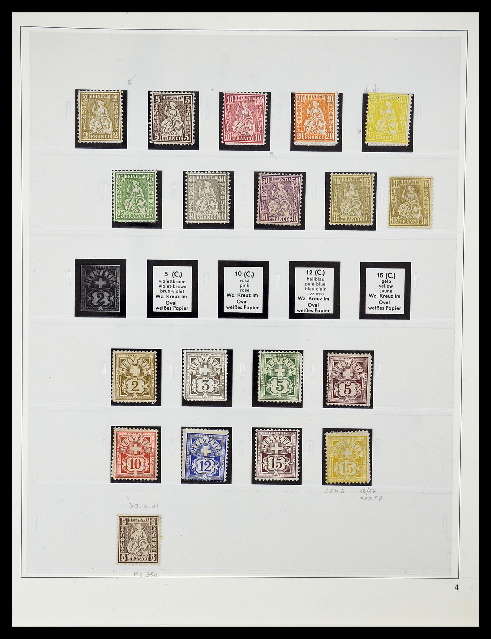34655 008 - Postzegelverzameling 34655 Zwitserland 1847-1964.
