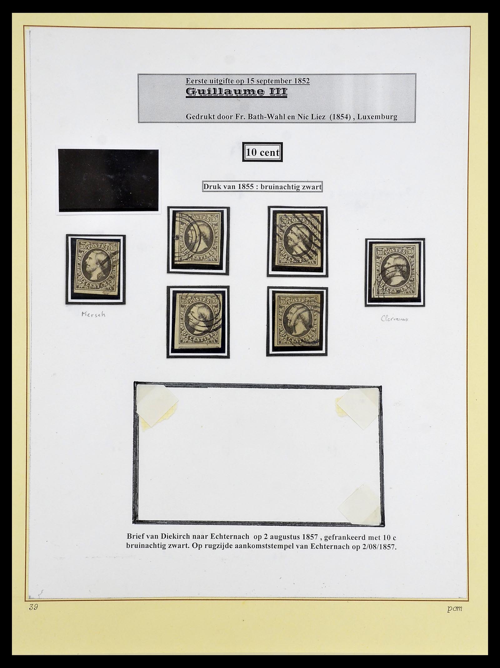 34660 004 - Postzegelverzameling 34660 Luxemburg speciaalverzameling 1852-1893.