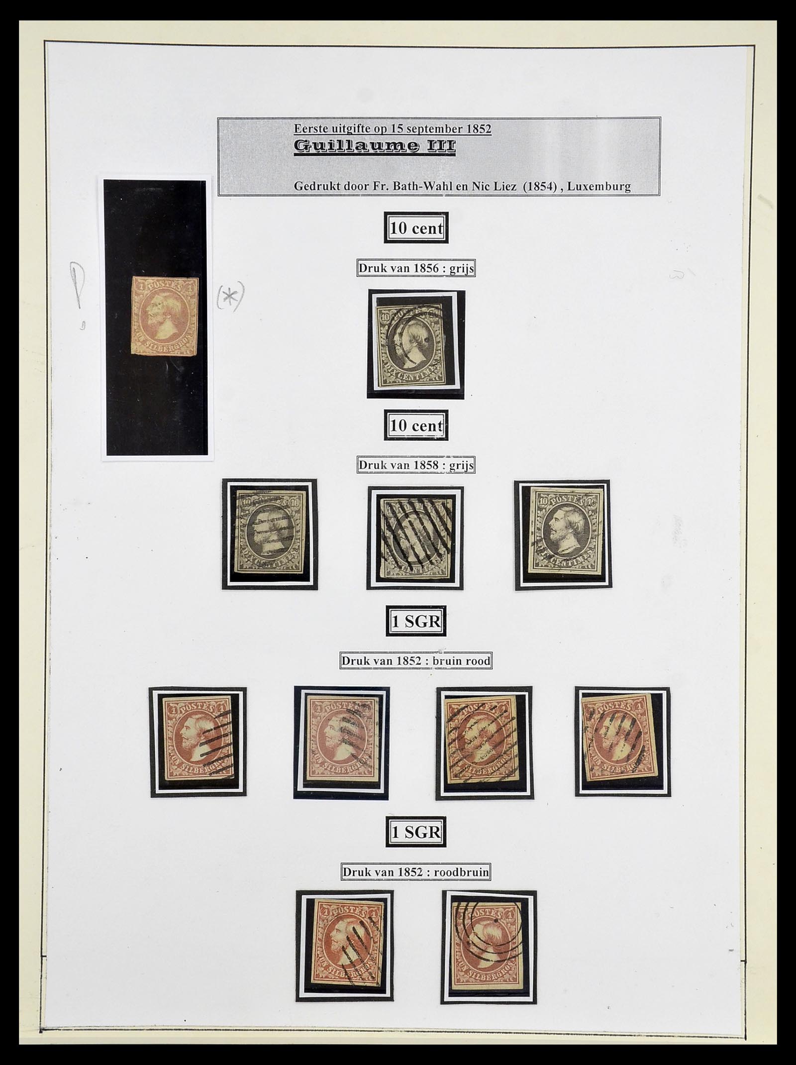 34660 005 - Postzegelverzameling 34660 Luxemburg speciaalverzameling 1852-1893.