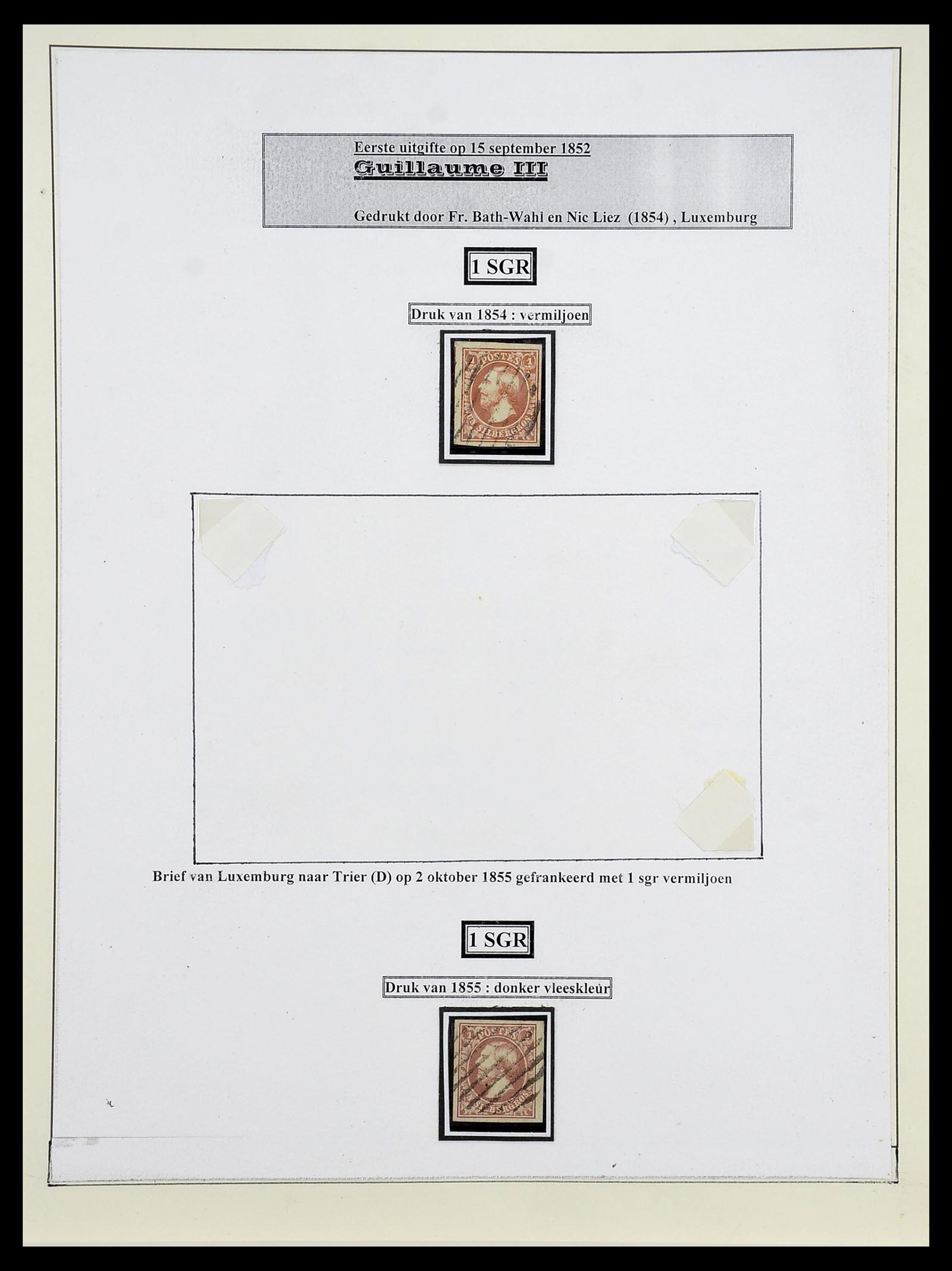 34660 007 - Postzegelverzameling 34660 Luxemburg speciaalverzameling 1852-1893.