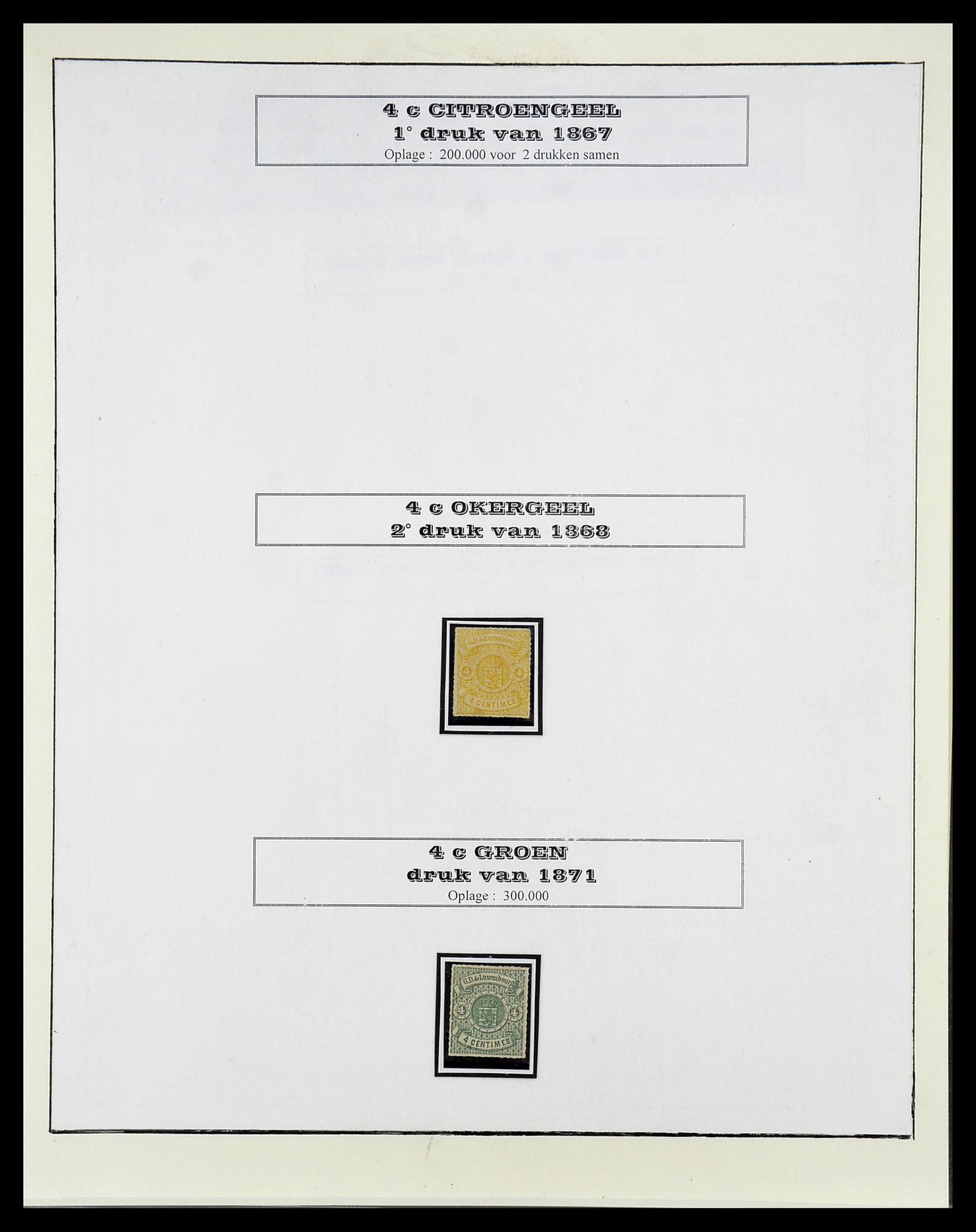 34660 011 - Postzegelverzameling 34660 Luxemburg speciaalverzameling 1852-1893.