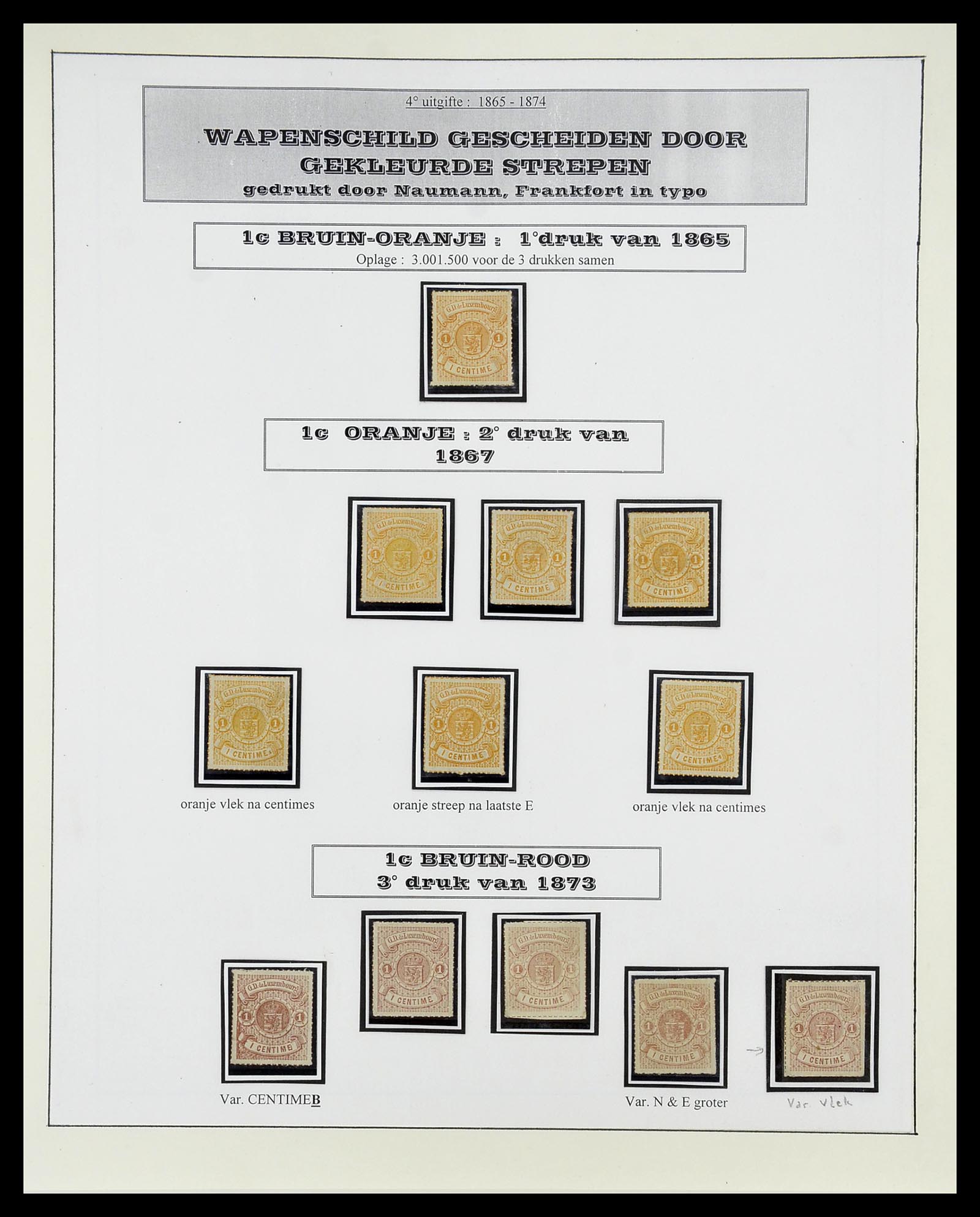 34660 012 - Postzegelverzameling 34660 Luxemburg speciaalverzameling 1852-1893.