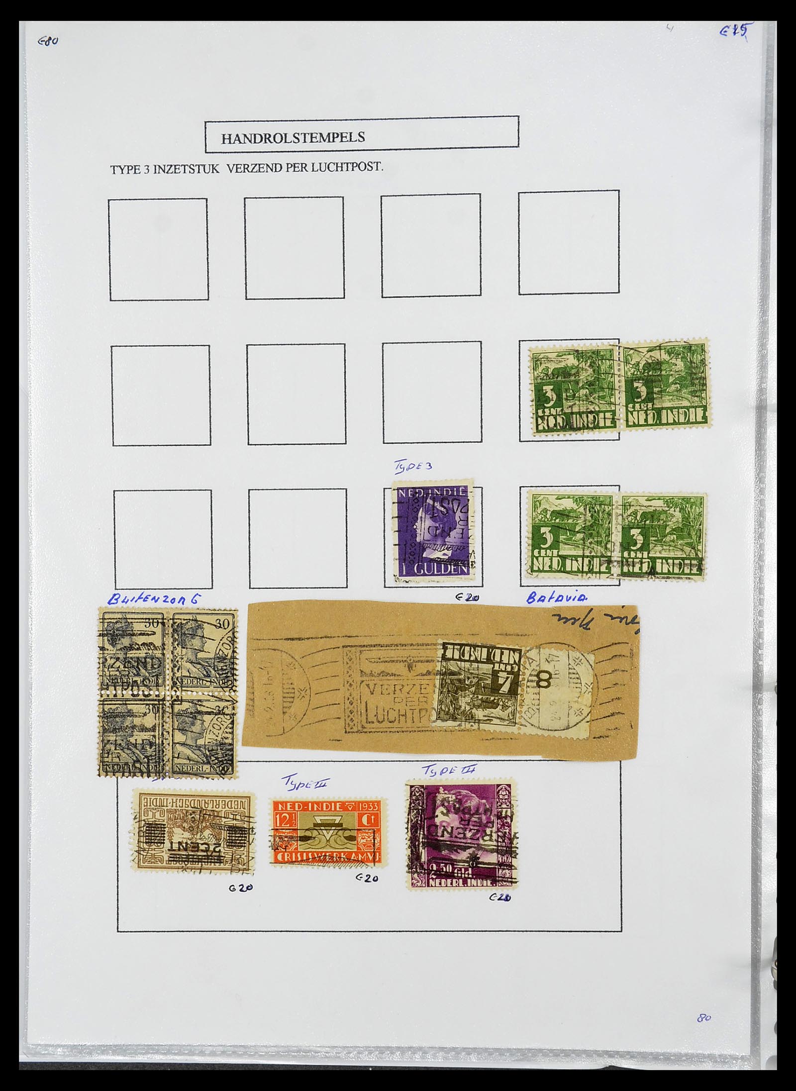 34662 006 - Stamp Collection 34662 Dutch east Indies cancels 1873-1948.