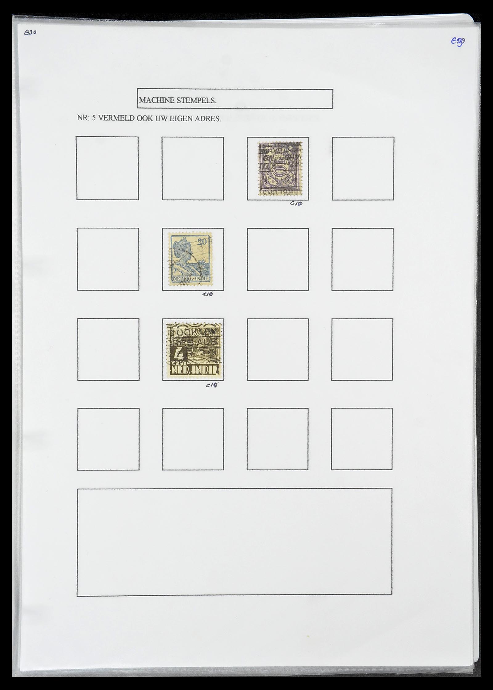 34662 010 - Stamp Collection 34662 Dutch east Indies cancels 1873-1948.