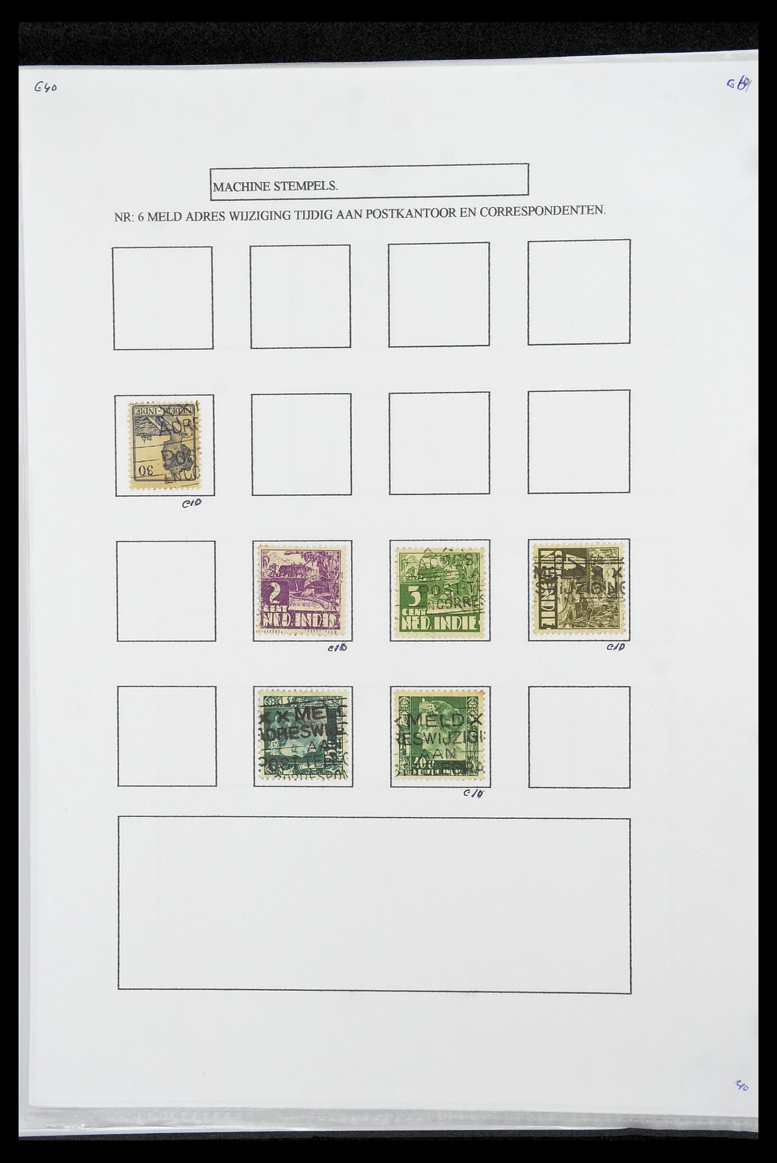 34662 011 - Stamp Collection 34662 Dutch east Indies cancels 1873-1948.
