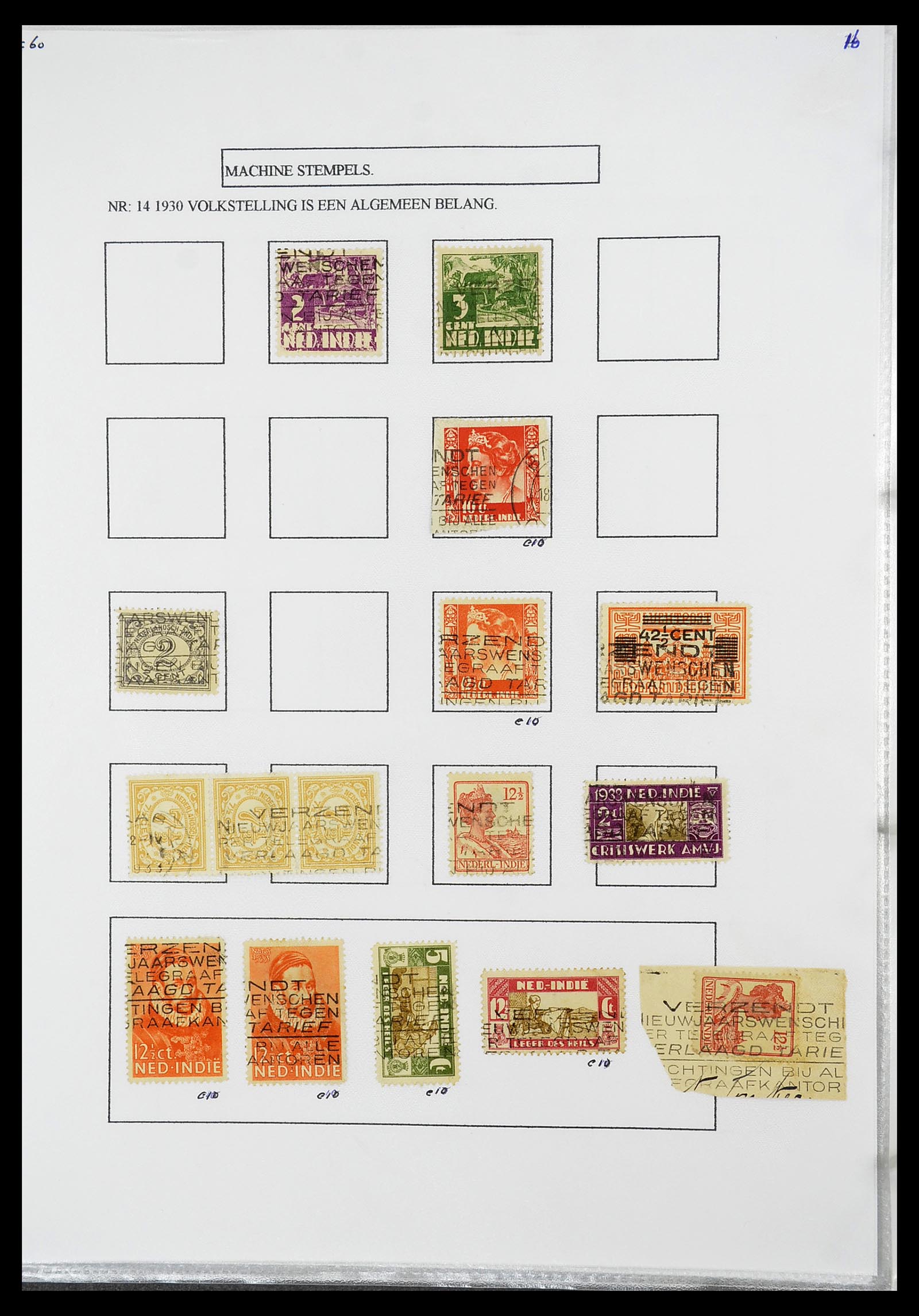 34662 017 - Postzegelverzameling 34662 Nederlands Indië stempels 1873-1948.