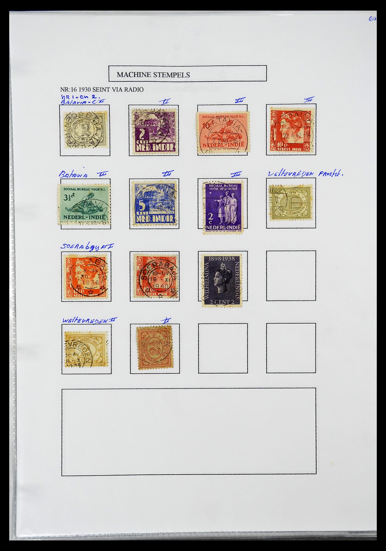 34662 018 - Postzegelverzameling 34662 Nederlands Indië stempels 1873-1948.