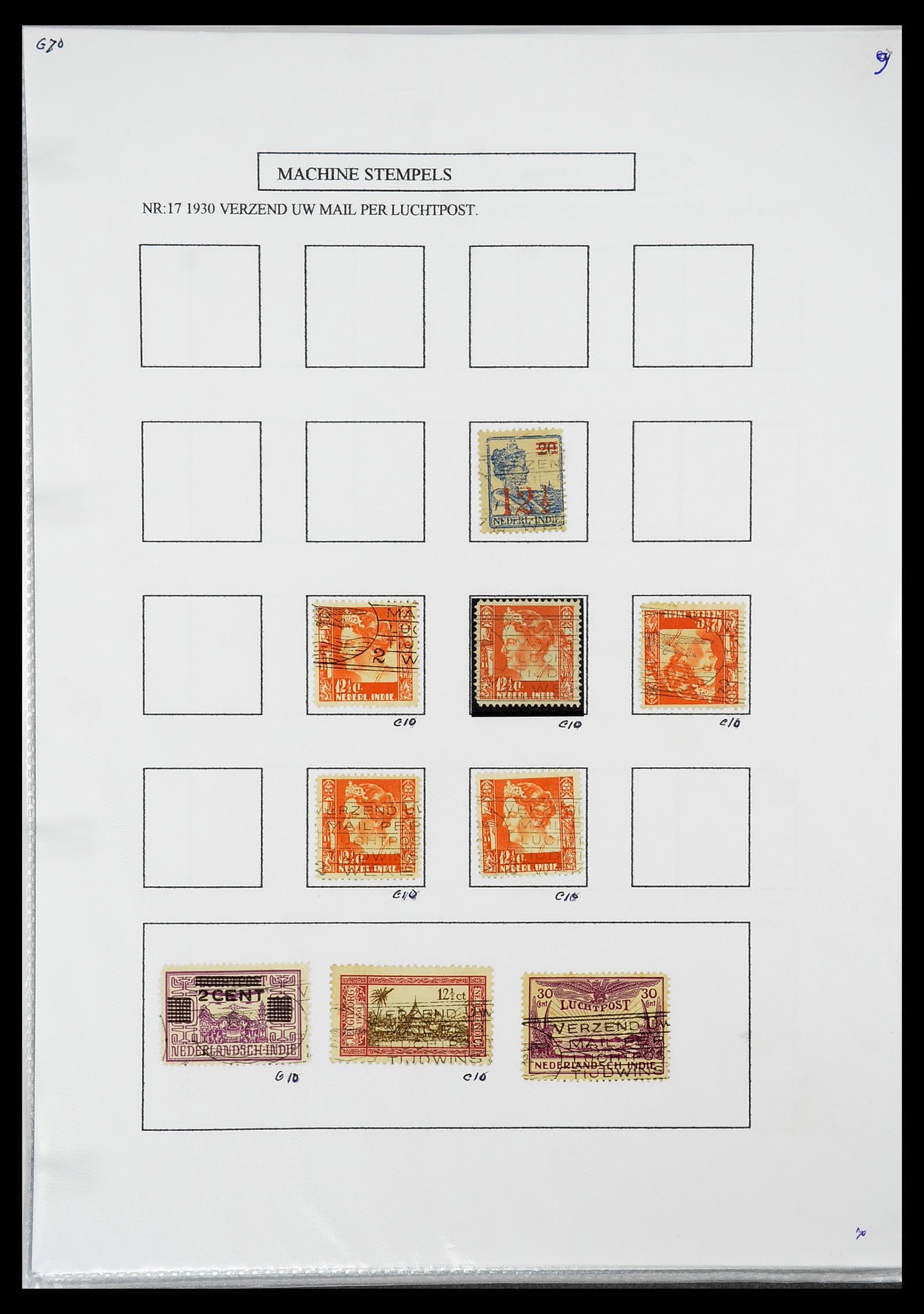 34662 020 - Postzegelverzameling 34662 Nederlands Indië stempels 1873-1948.