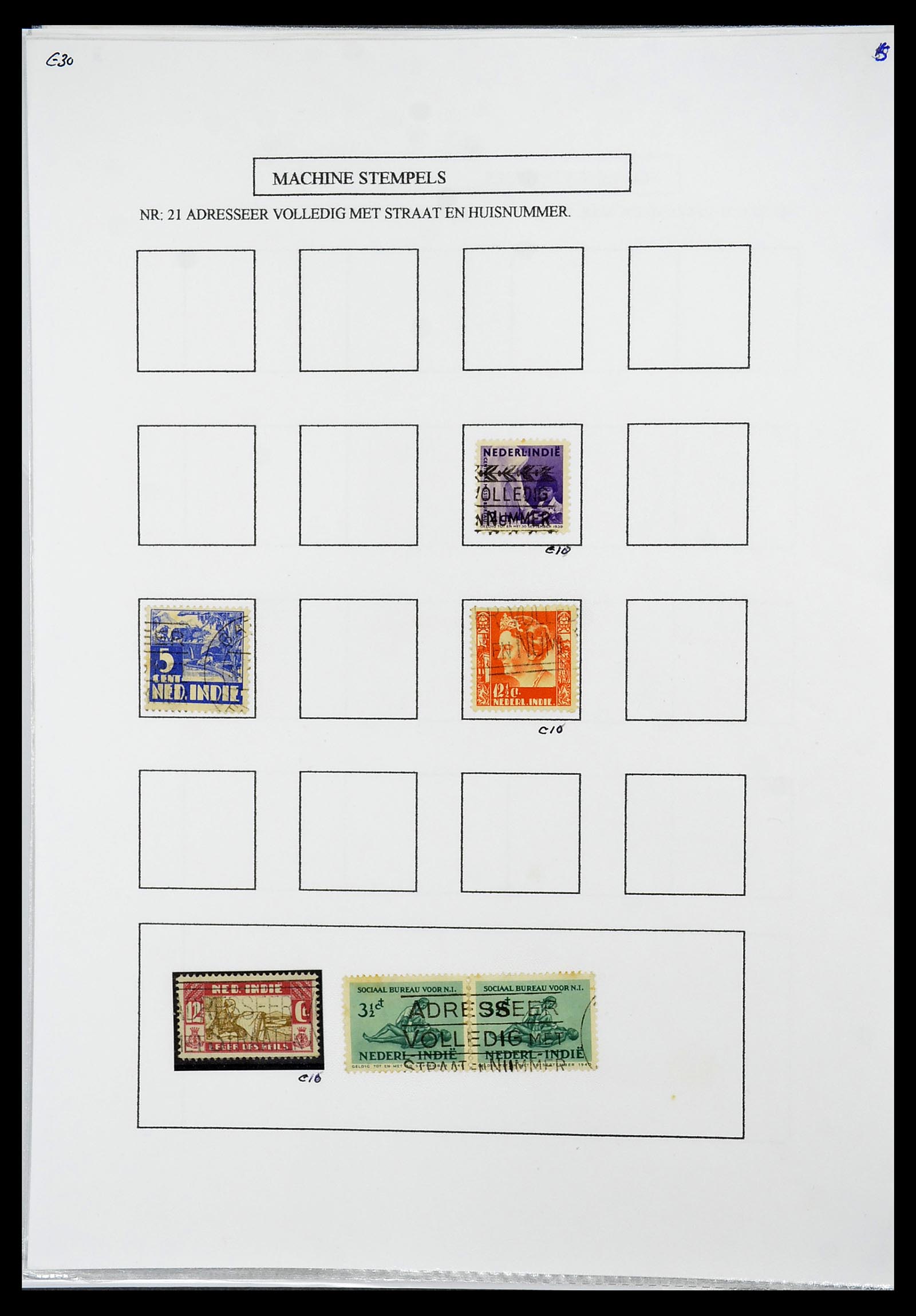 34662 023 - Stamp Collection 34662 Dutch east Indies cancels 1873-1948.