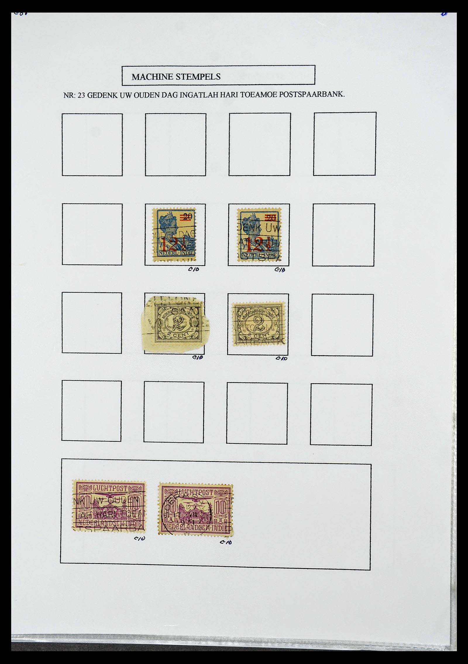 34662 025 - Stamp Collection 34662 Dutch east Indies cancels 1873-1948.