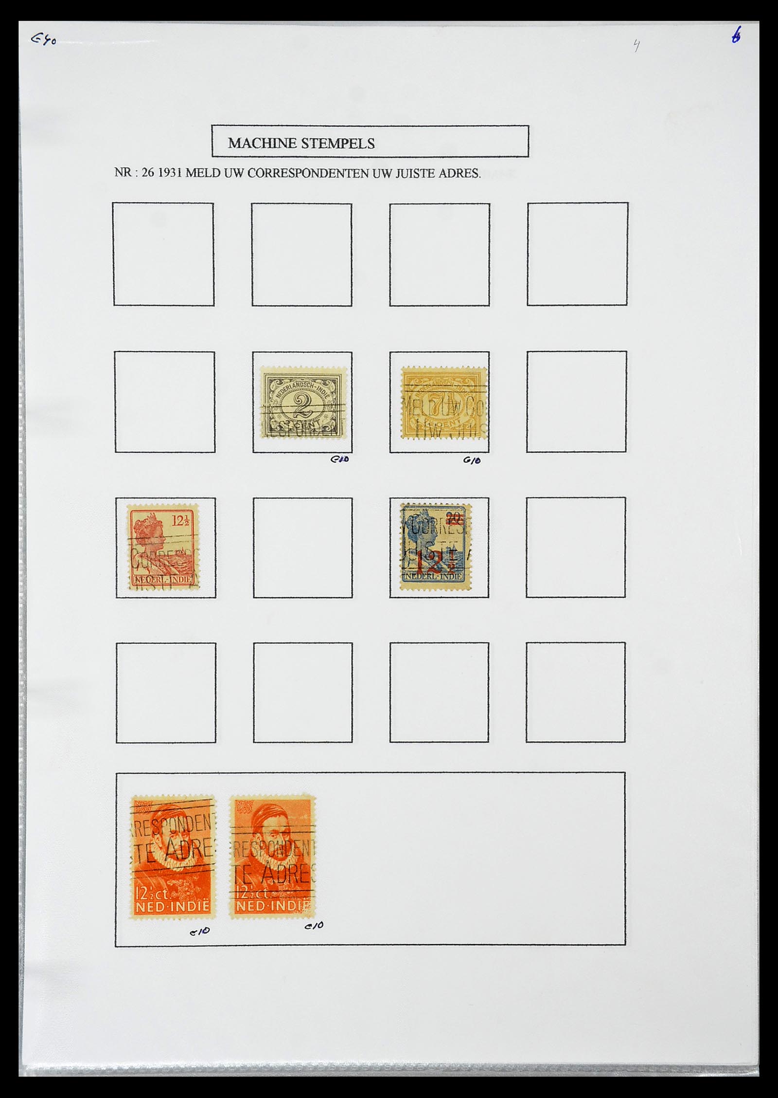 34662 026 - Stamp Collection 34662 Dutch east Indies cancels 1873-1948.
