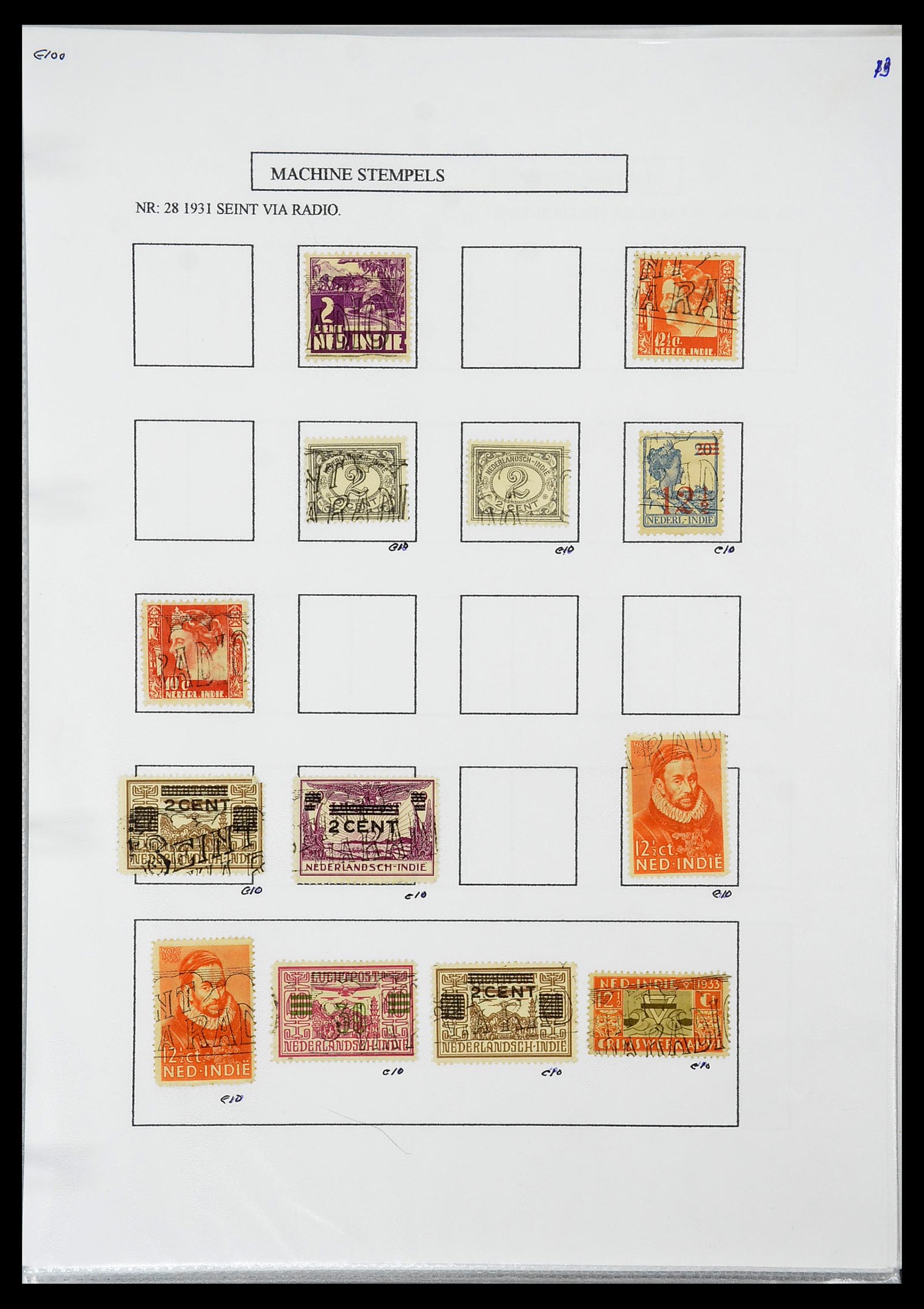 34662 028 - Stamp Collection 34662 Dutch east Indies cancels 1873-1948.