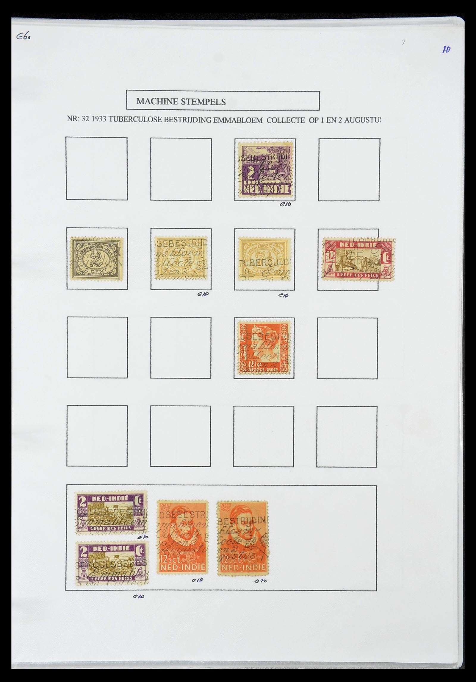 34662 032 - Stamp Collection 34662 Dutch east Indies cancels 1873-1948.