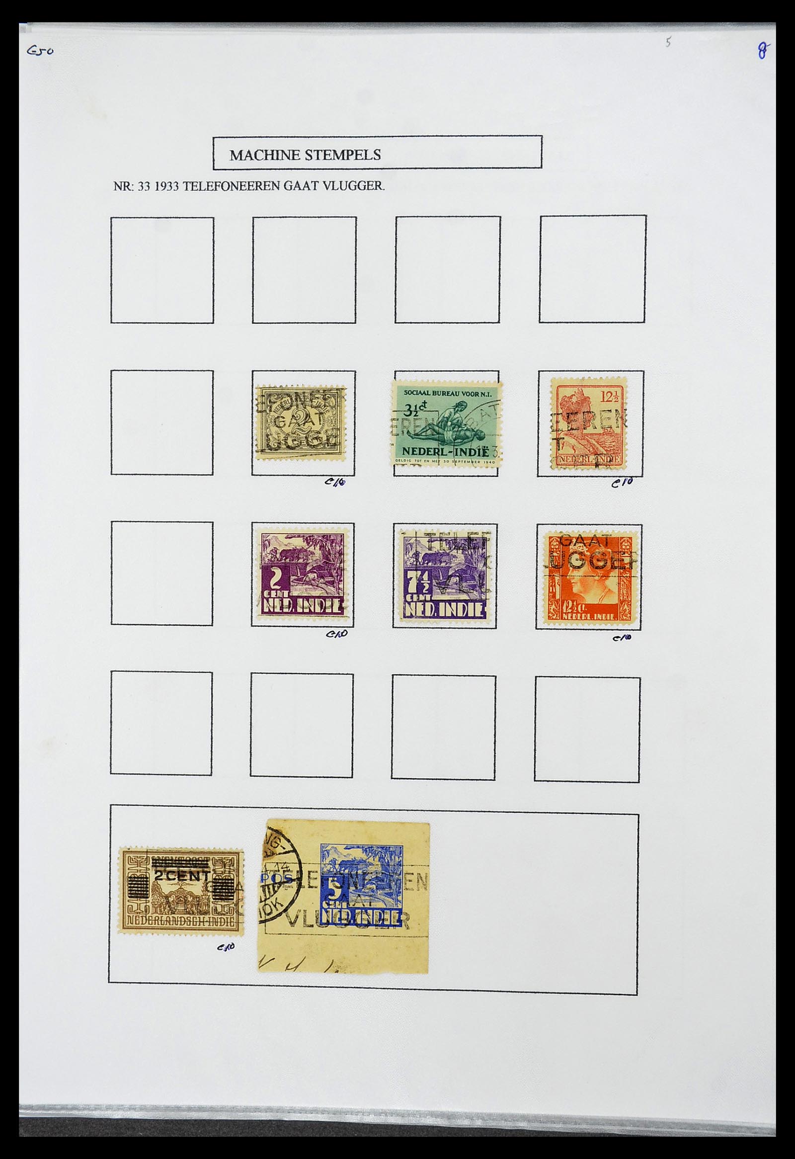 34662 033 - Stamp Collection 34662 Dutch east Indies cancels 1873-1948.