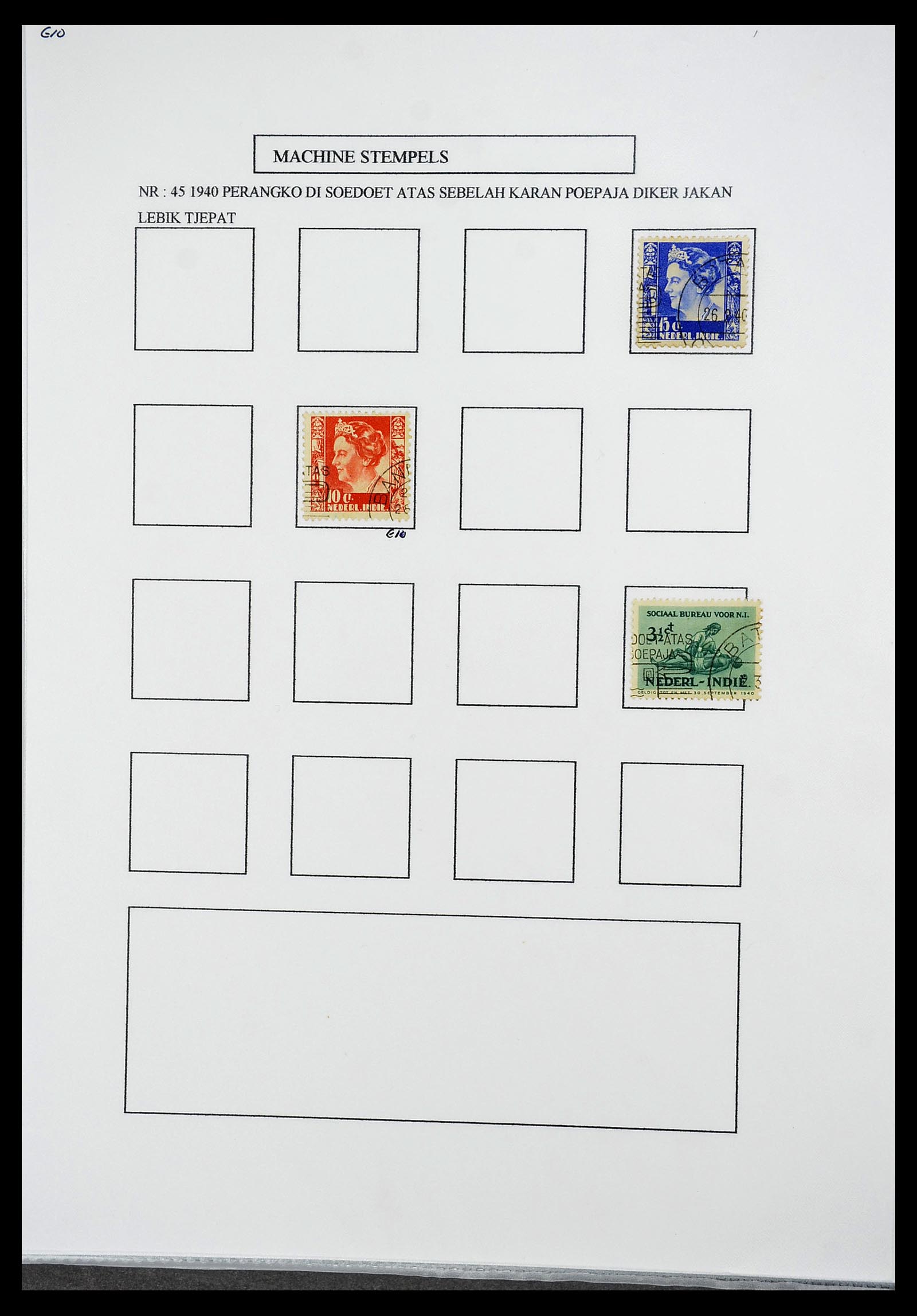 34662 041 - Stamp Collection 34662 Dutch east Indies cancels 1873-1948.
