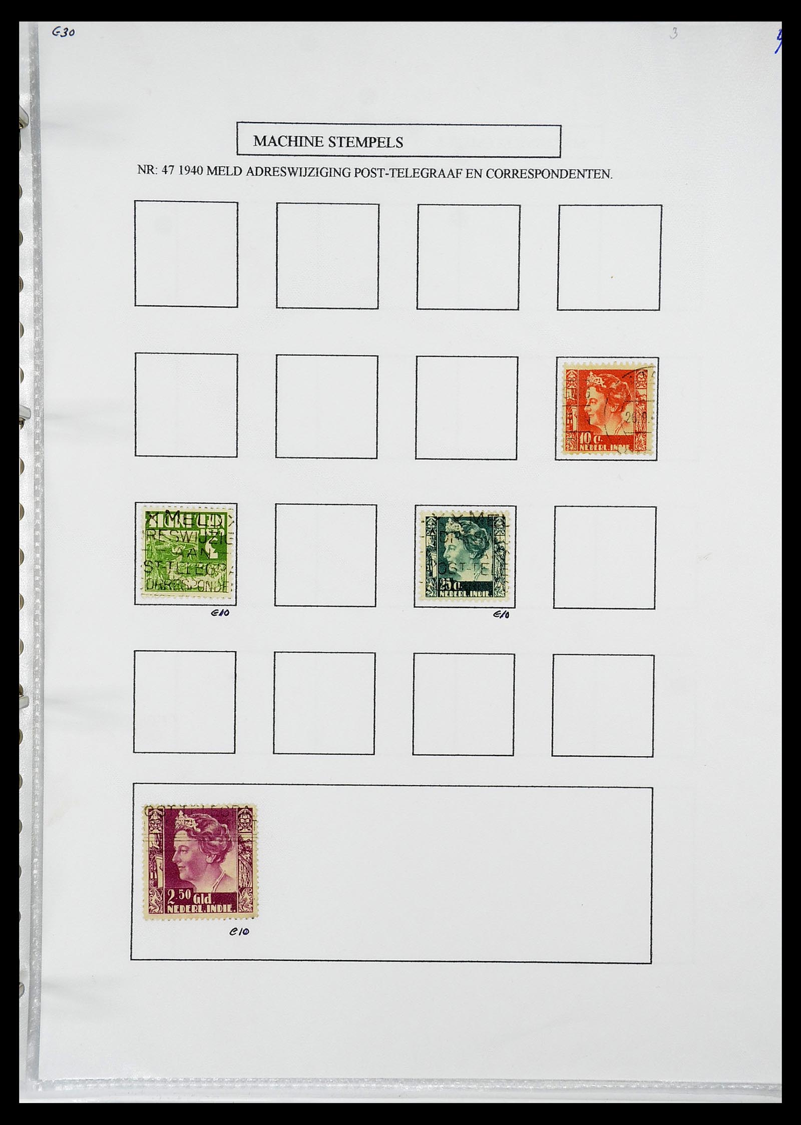 34662 042 - Stamp Collection 34662 Dutch east Indies cancels 1873-1948.
