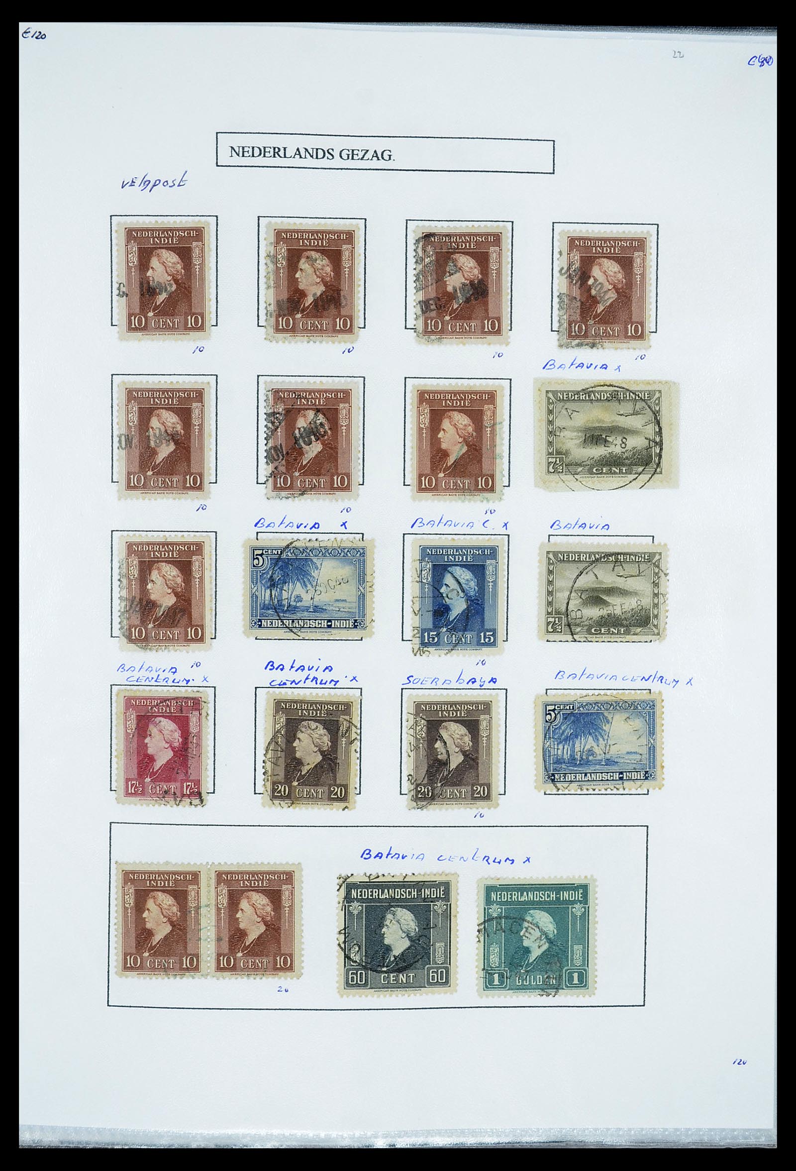 34662 049 - Stamp Collection 34662 Dutch east Indies cancels 1873-1948.