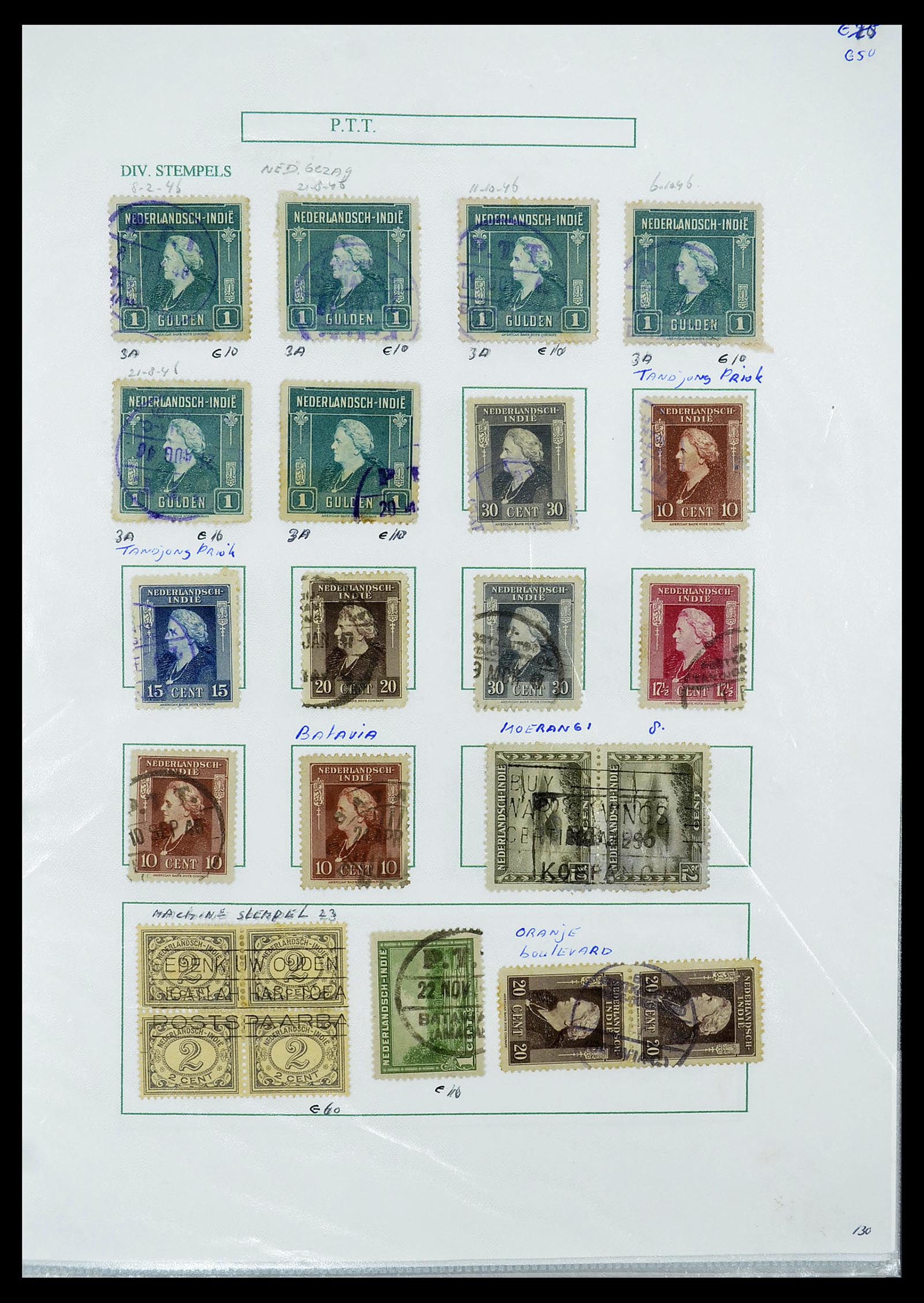 34662 057 - Stamp Collection 34662 Dutch east Indies cancels 1873-1948.