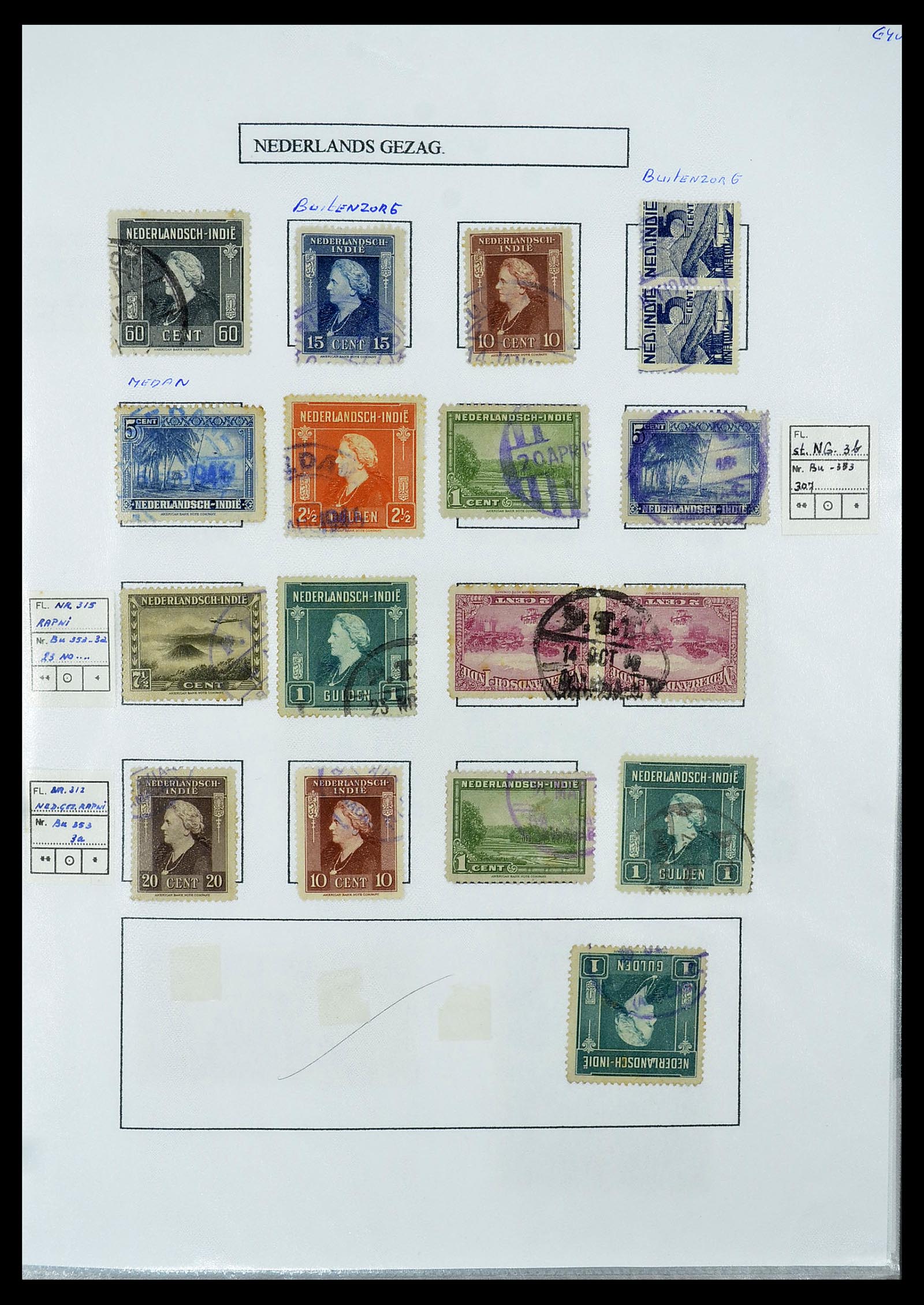 34662 058 - Stamp Collection 34662 Dutch east Indies cancels 1873-1948.