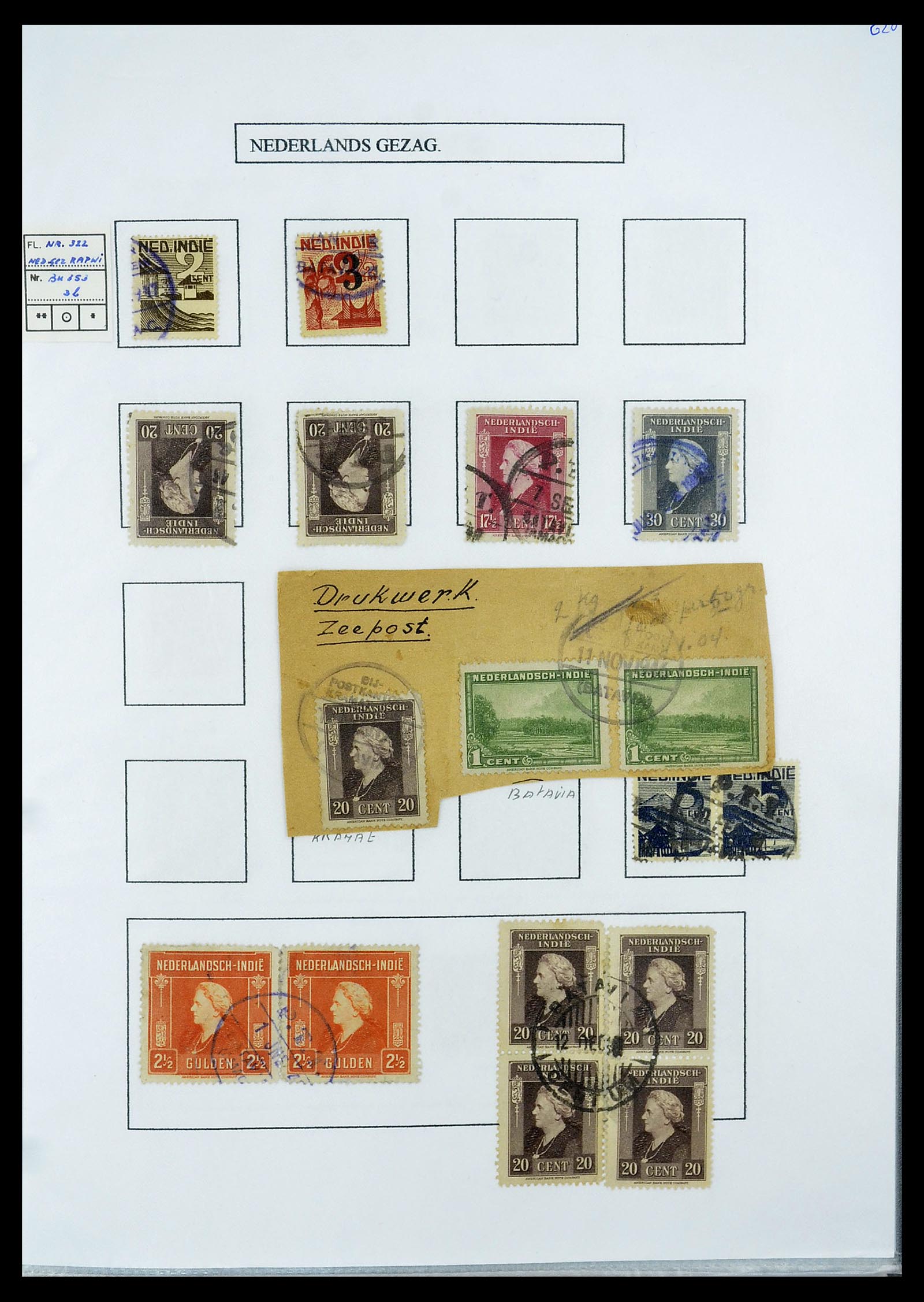 34662 059 - Stamp Collection 34662 Dutch east Indies cancels 1873-1948.