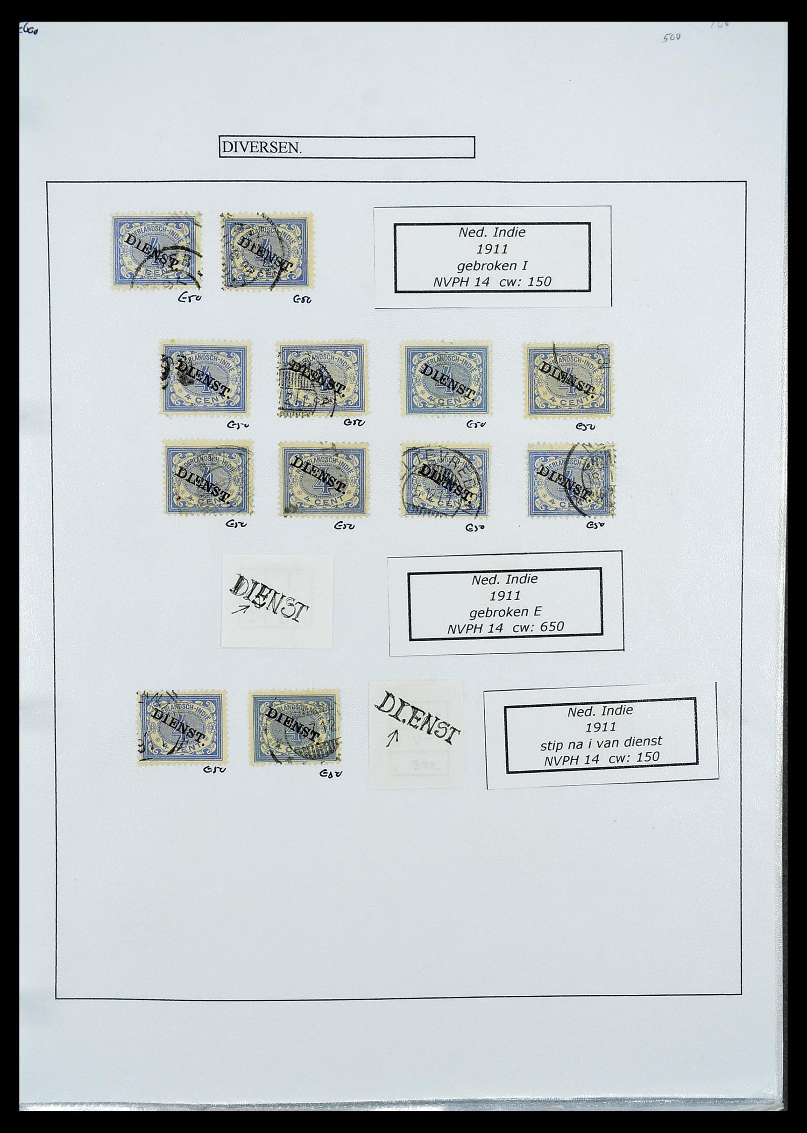34662 074 - Stamp Collection 34662 Dutch east Indies cancels 1873-1948.