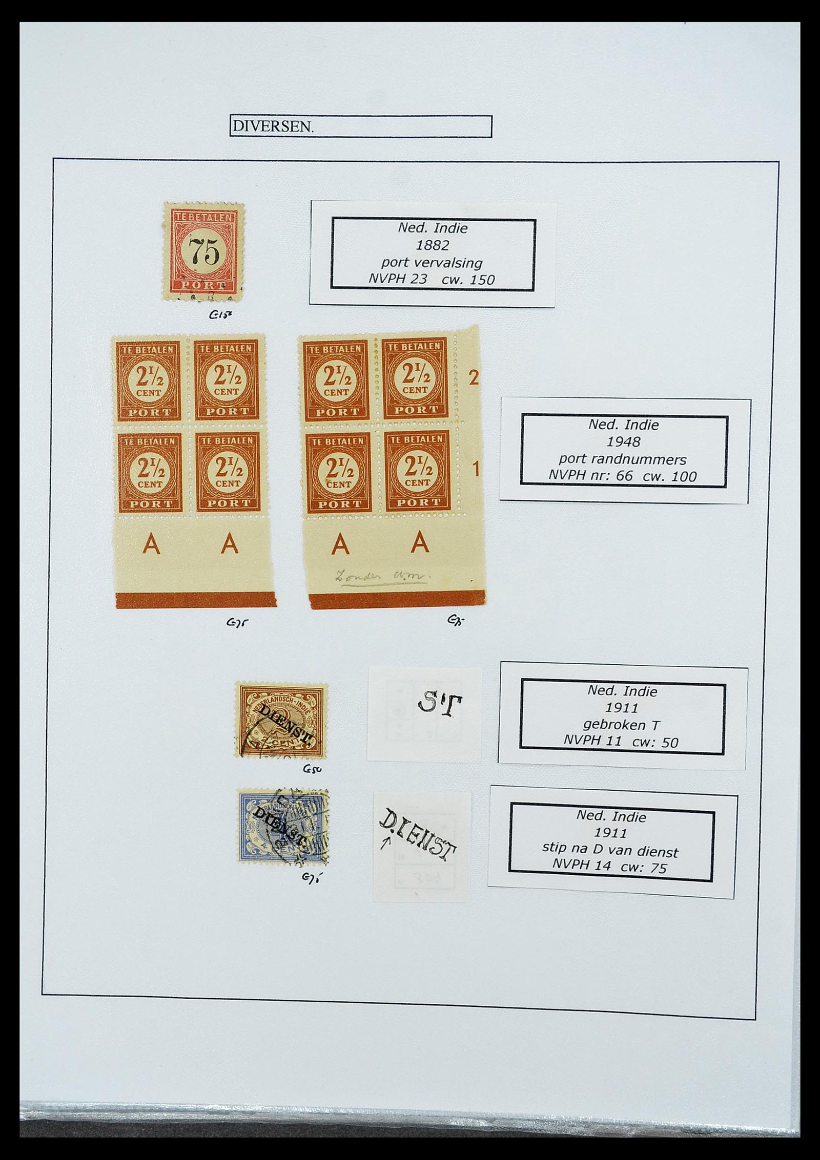 34662 076 - Stamp Collection 34662 Dutch east Indies cancels 1873-1948.