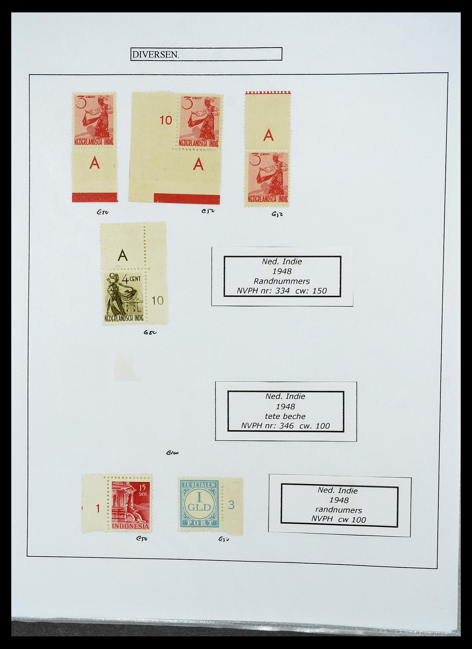 34662 080 - Stamp Collection 34662 Dutch east Indies cancels 1873-1948.