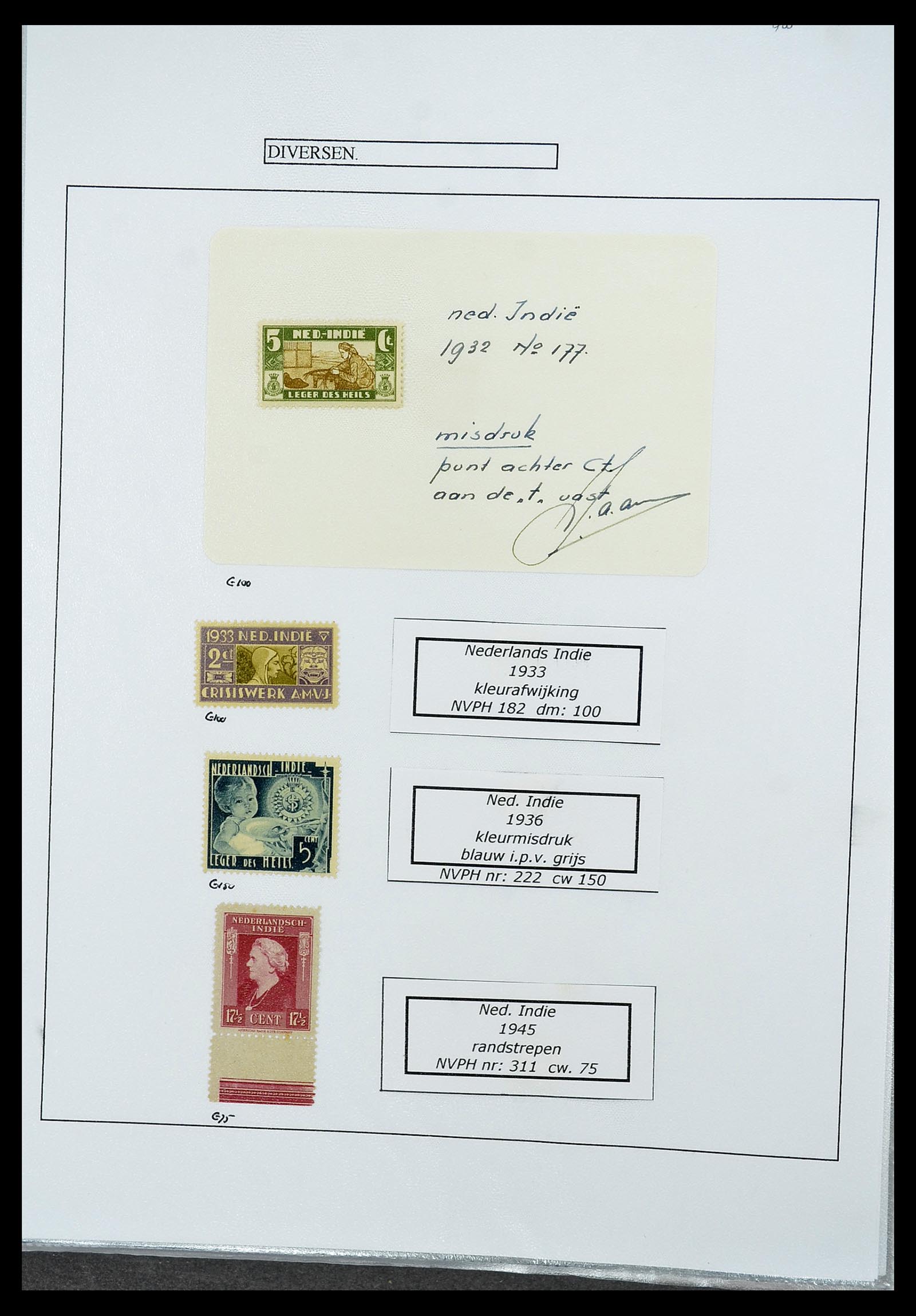 34662 082 - Stamp Collection 34662 Dutch east Indies cancels 1873-1948.