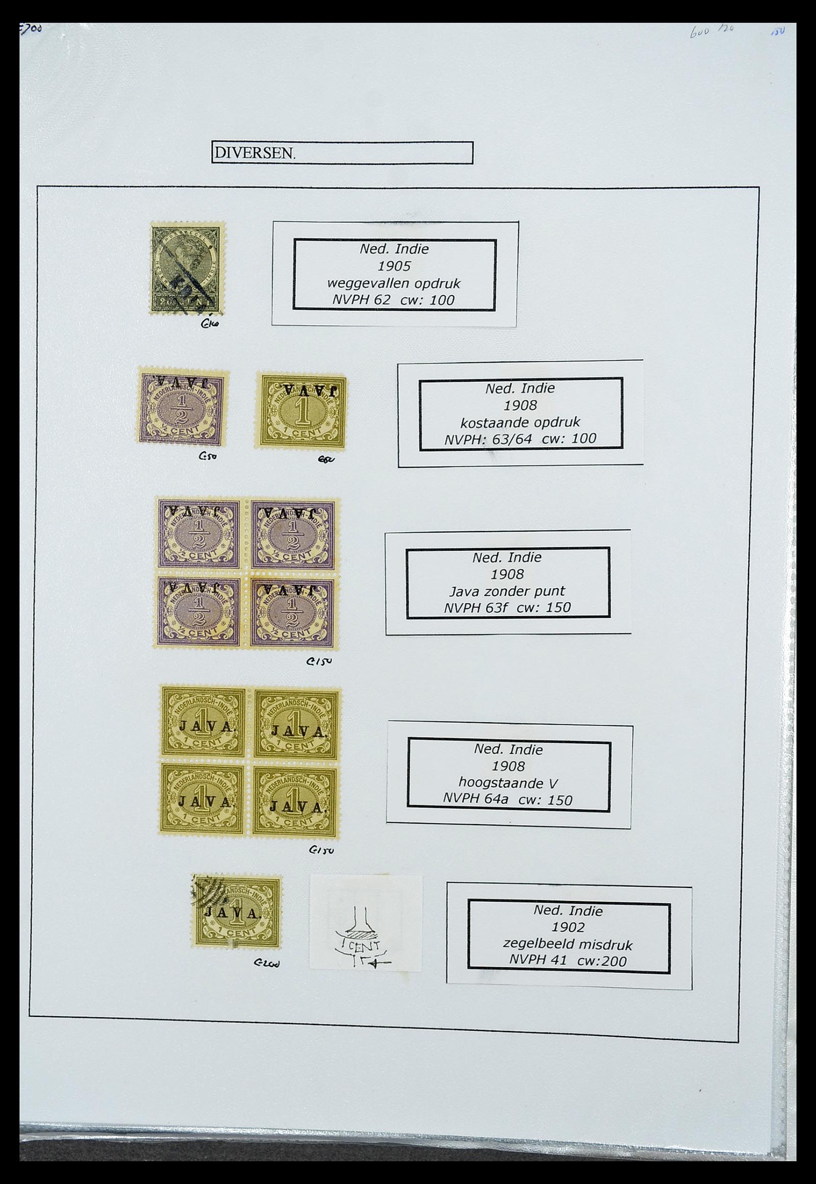 34662 084 - Stamp Collection 34662 Dutch east Indies cancels 1873-1948.