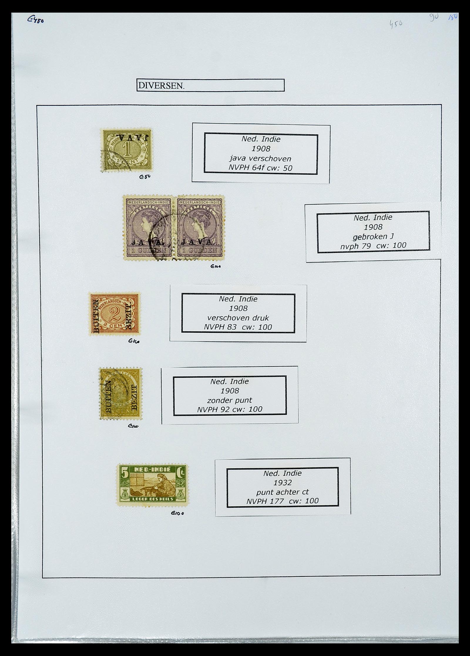34662 085 - Stamp Collection 34662 Dutch east Indies cancels 1873-1948.