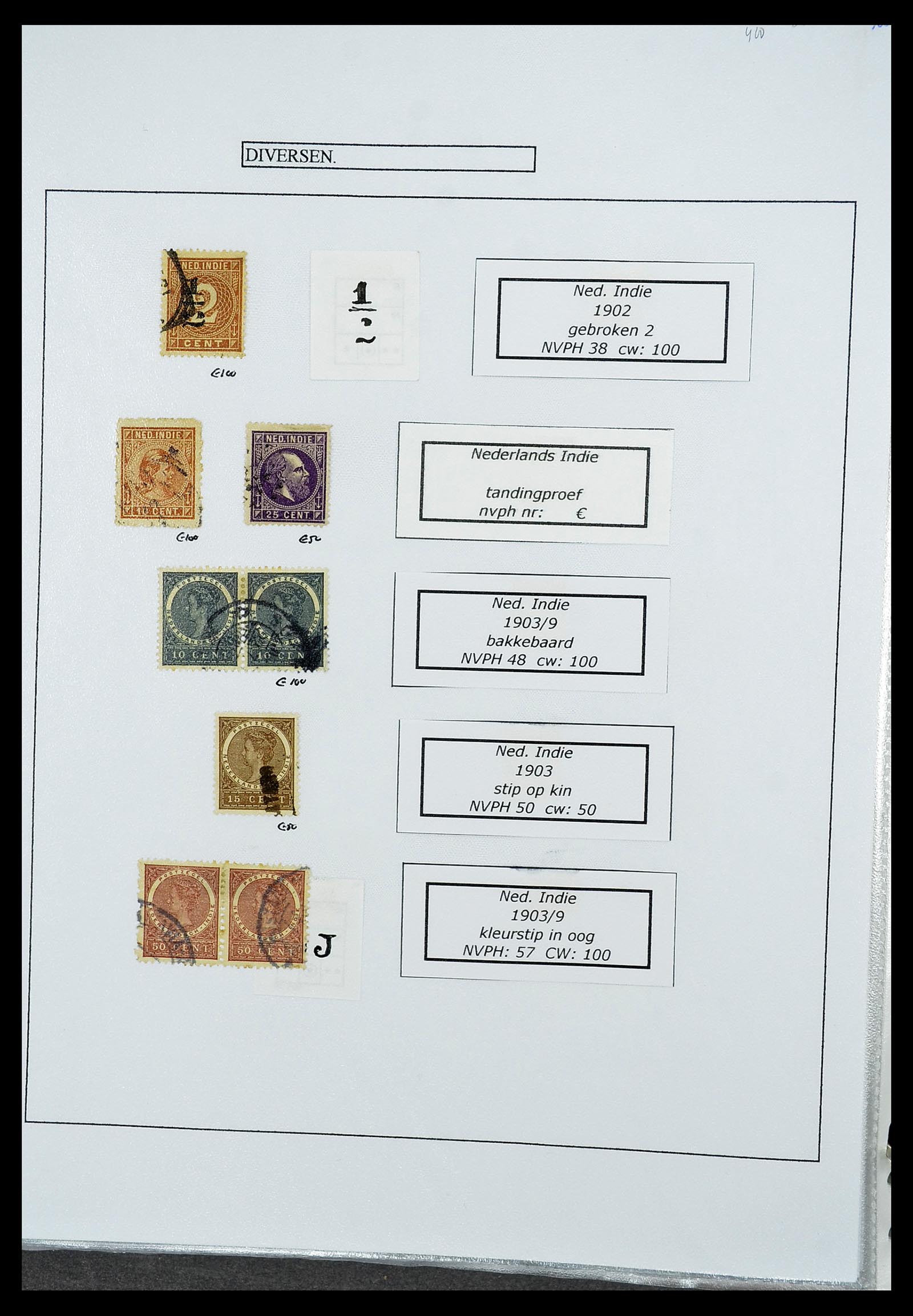 34662 086 - Stamp Collection 34662 Dutch east Indies cancels 1873-1948.