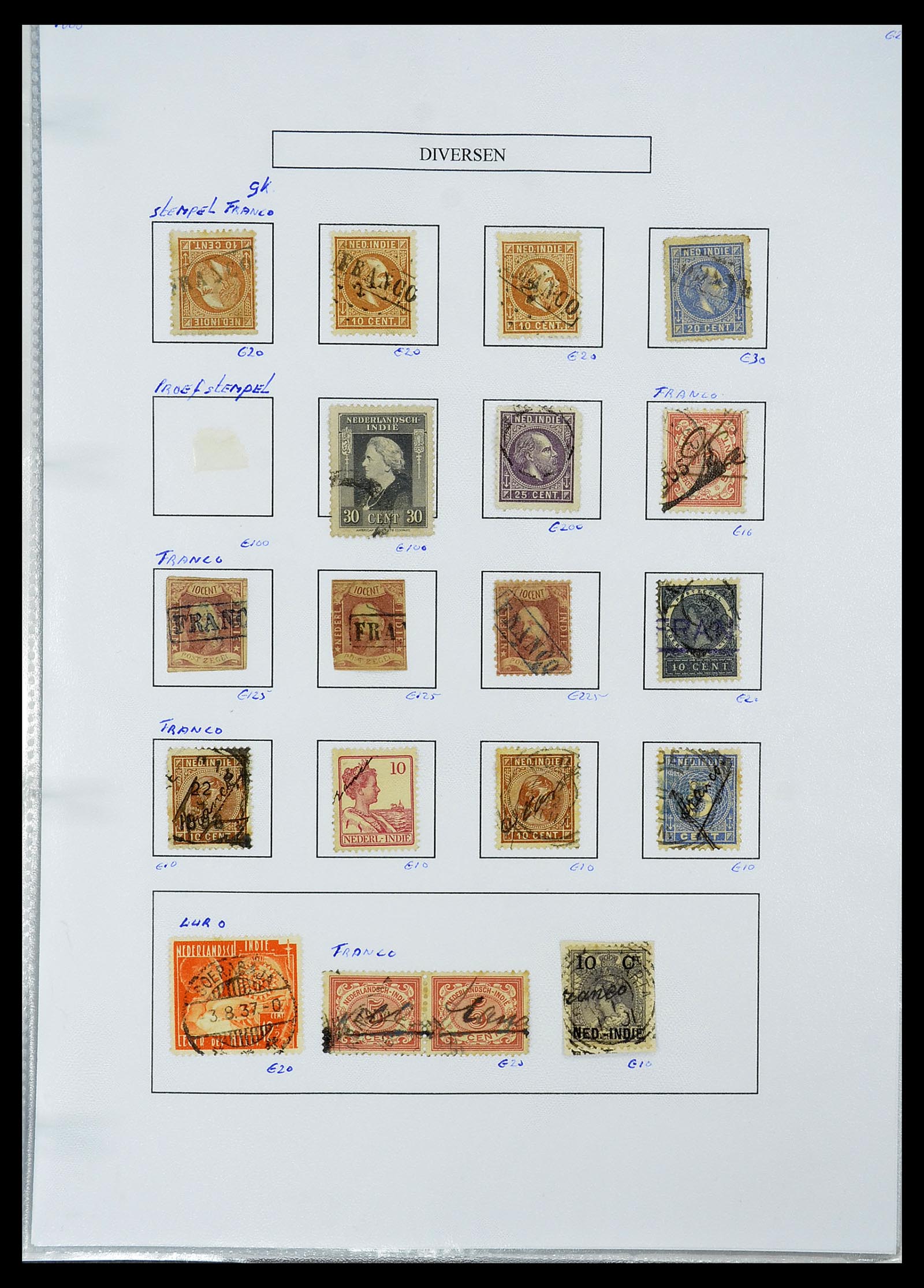 34662 091 - Stamp Collection 34662 Dutch east Indies cancels 1873-1948.