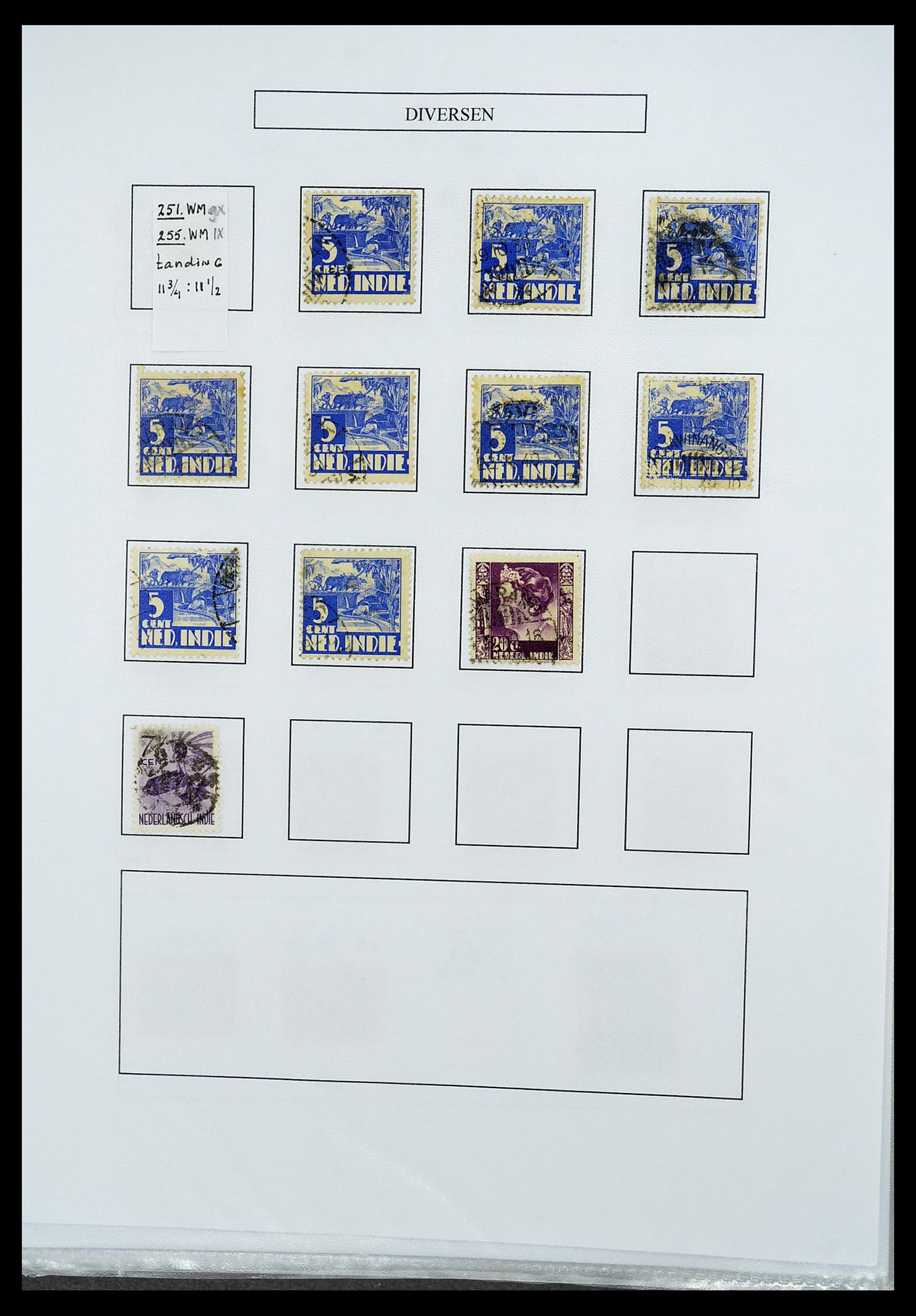 34662 097 - Stamp Collection 34662 Dutch east Indies cancels 1873-1948.