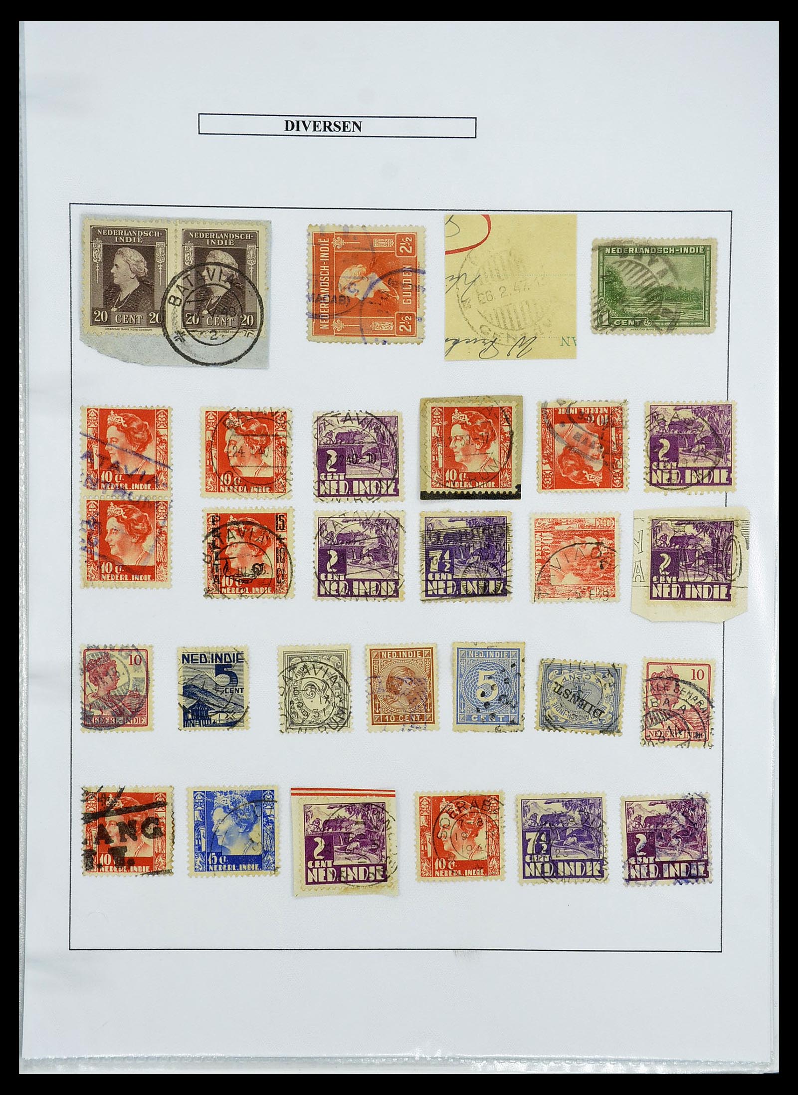34662 099 - Stamp Collection 34662 Dutch east Indies cancels 1873-1948.