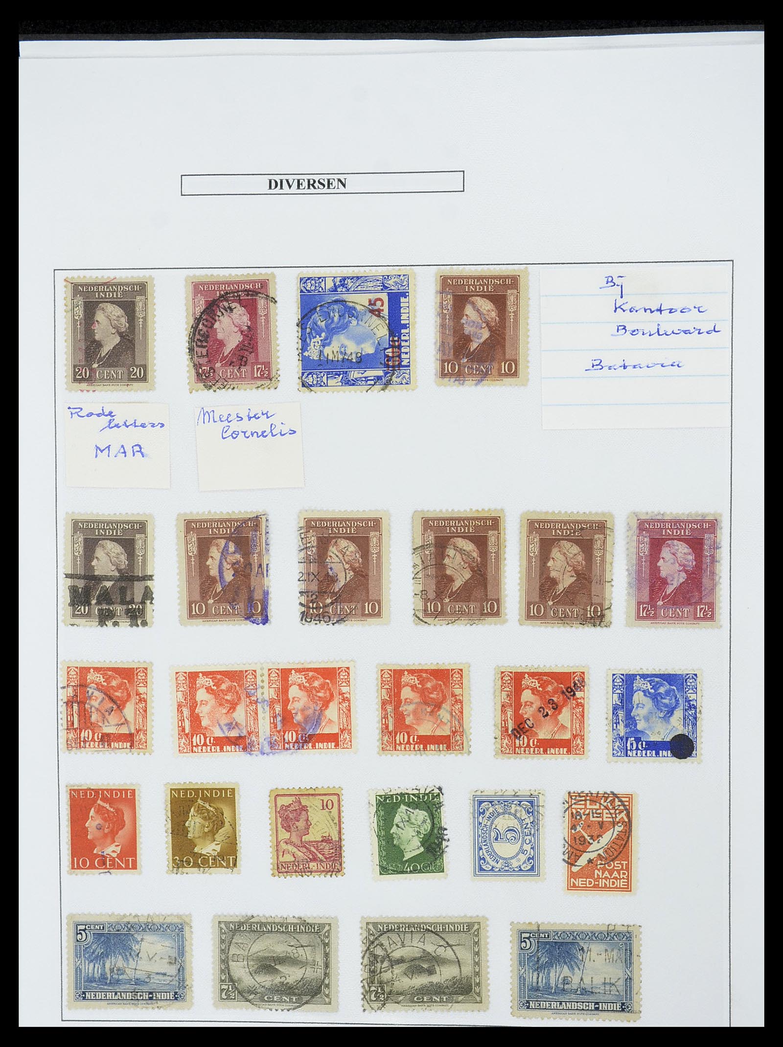 34662 100 - Stamp Collection 34662 Dutch east Indies cancels 1873-1948.