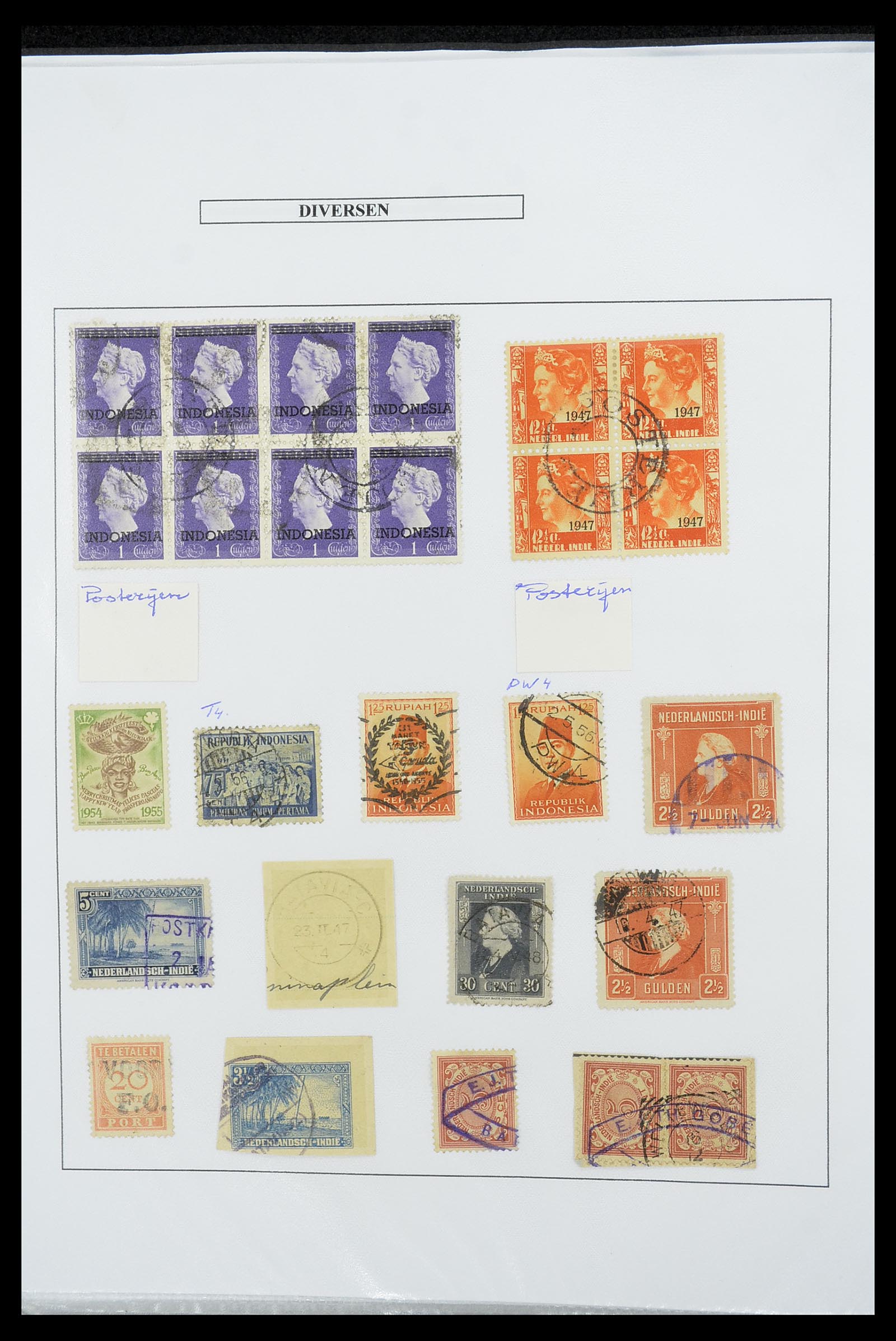 34662 101 - Stamp Collection 34662 Dutch east Indies cancels 1873-1948.